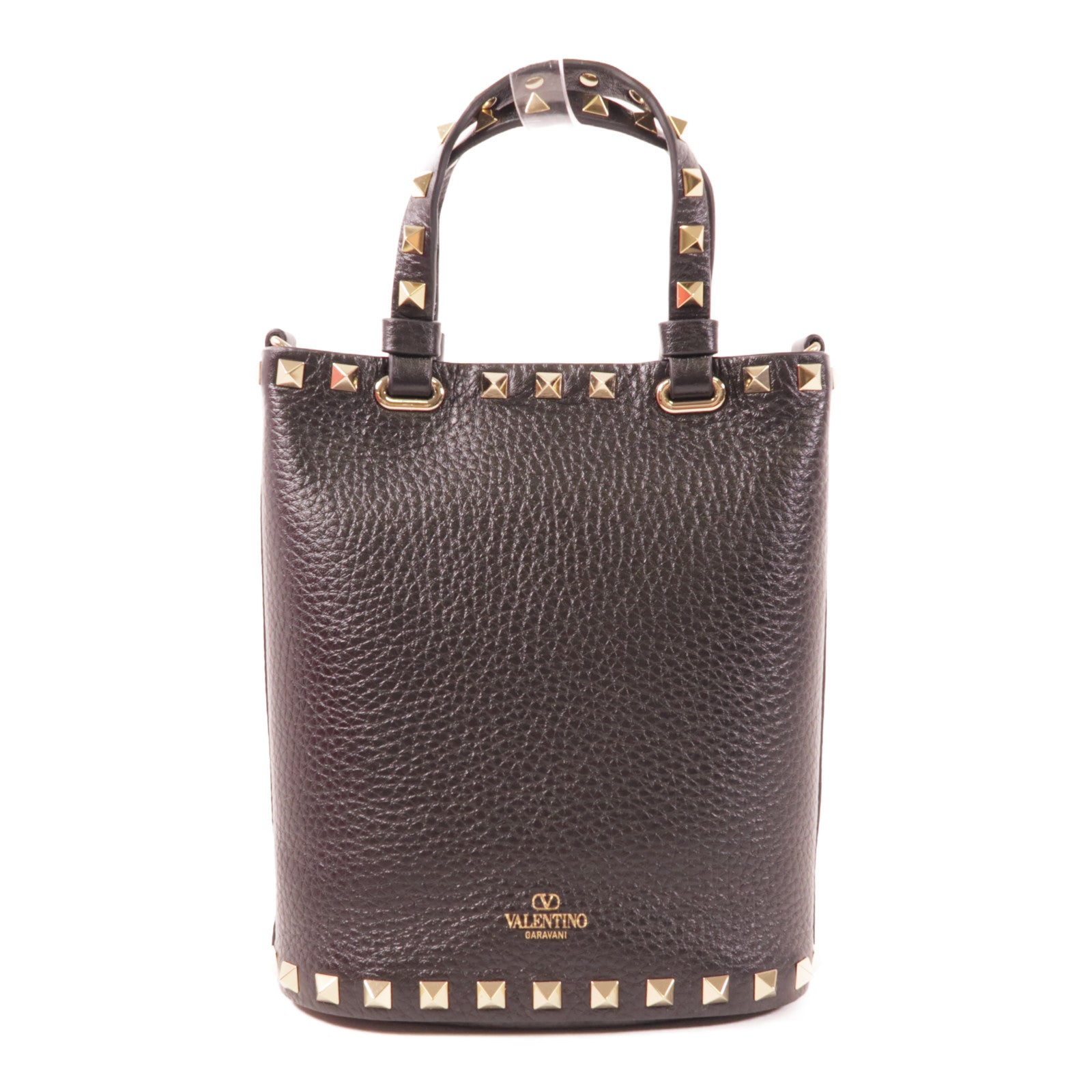 Valentino 牛皮皮革Rockstud 金扣手挽肩背兩用袋