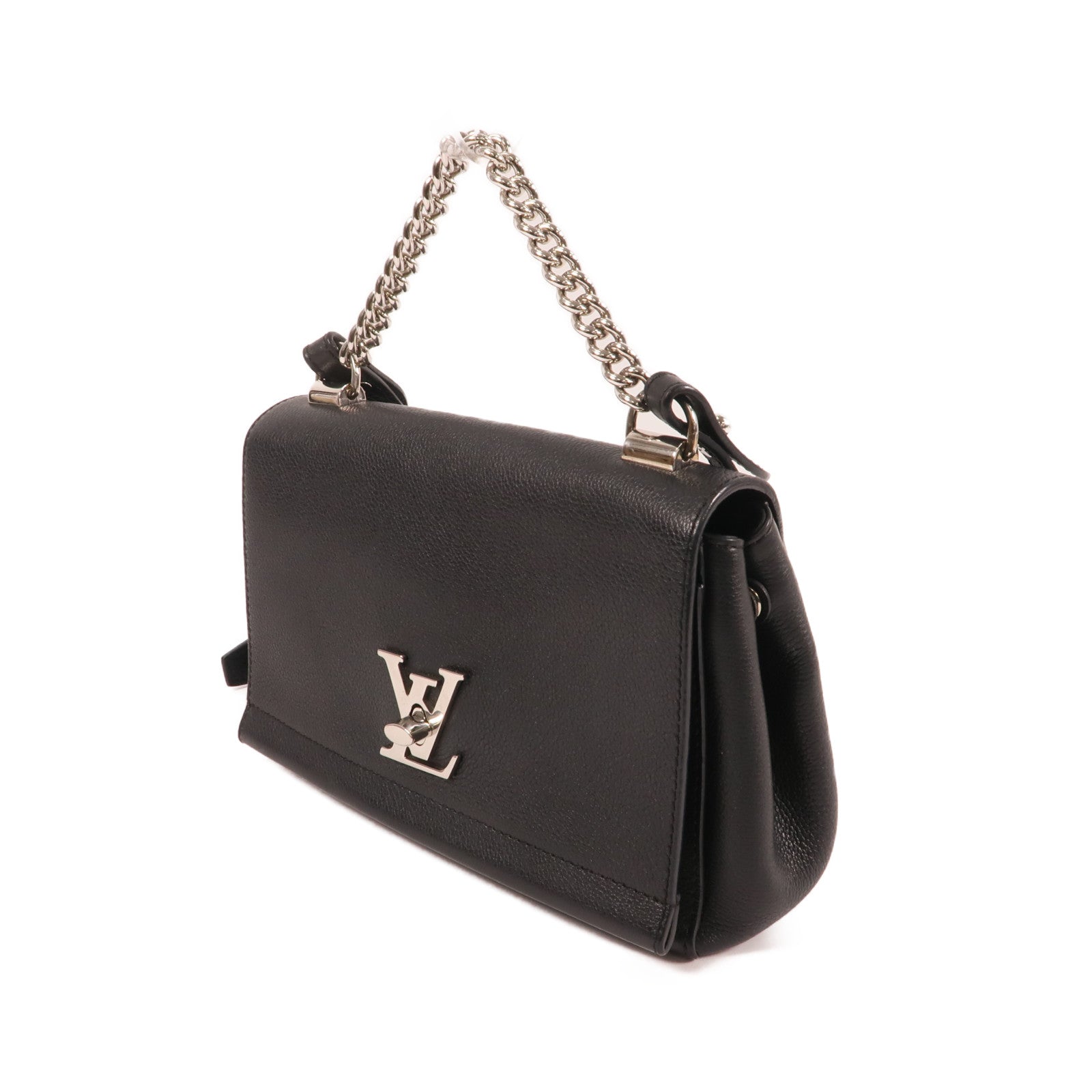 LOUIS VUITTON 牛皮皮革Lockme II BB銀扣手挽肩背兩用袋