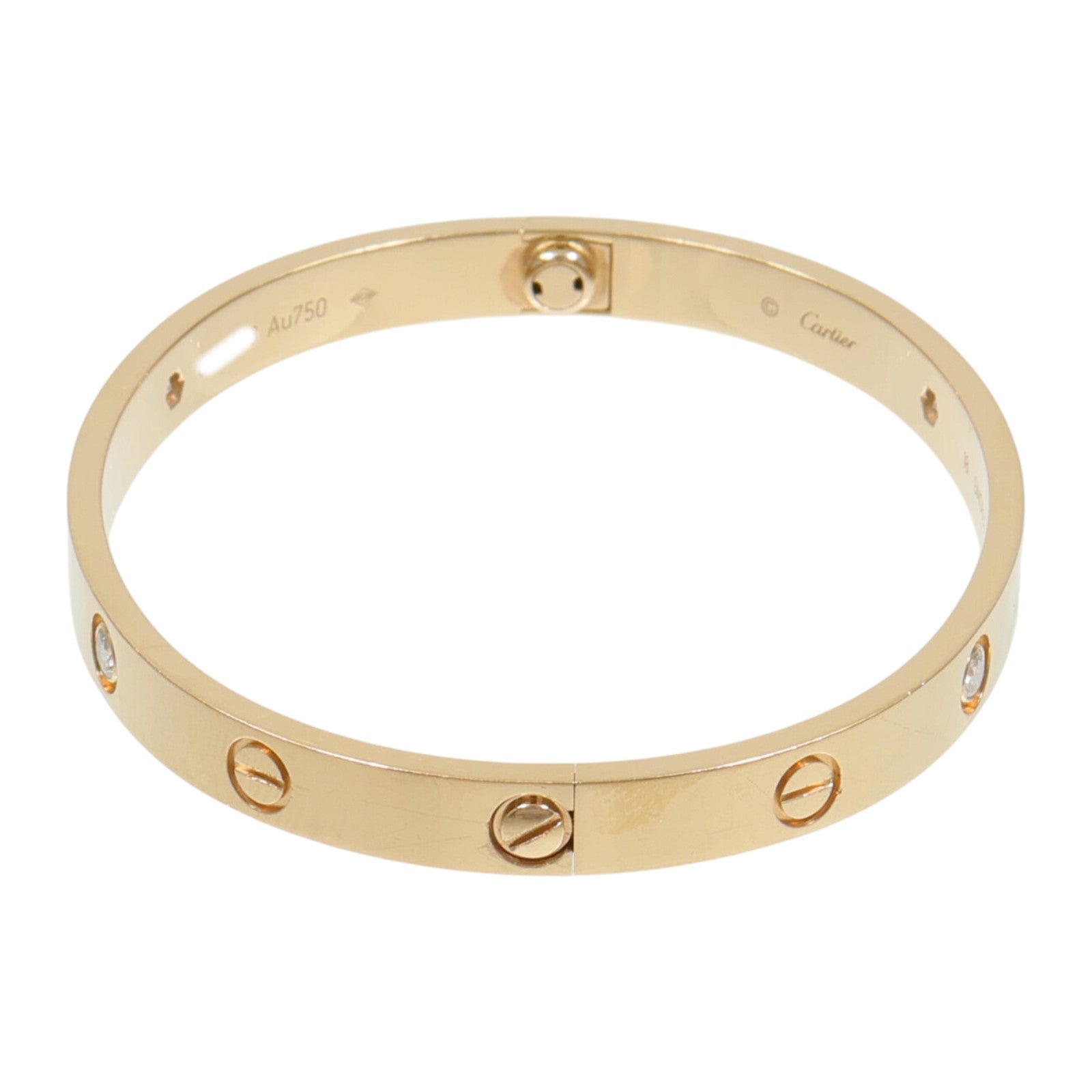 CARTIER 18玫瑰金Love Bracelet 4P Diamond手鐲