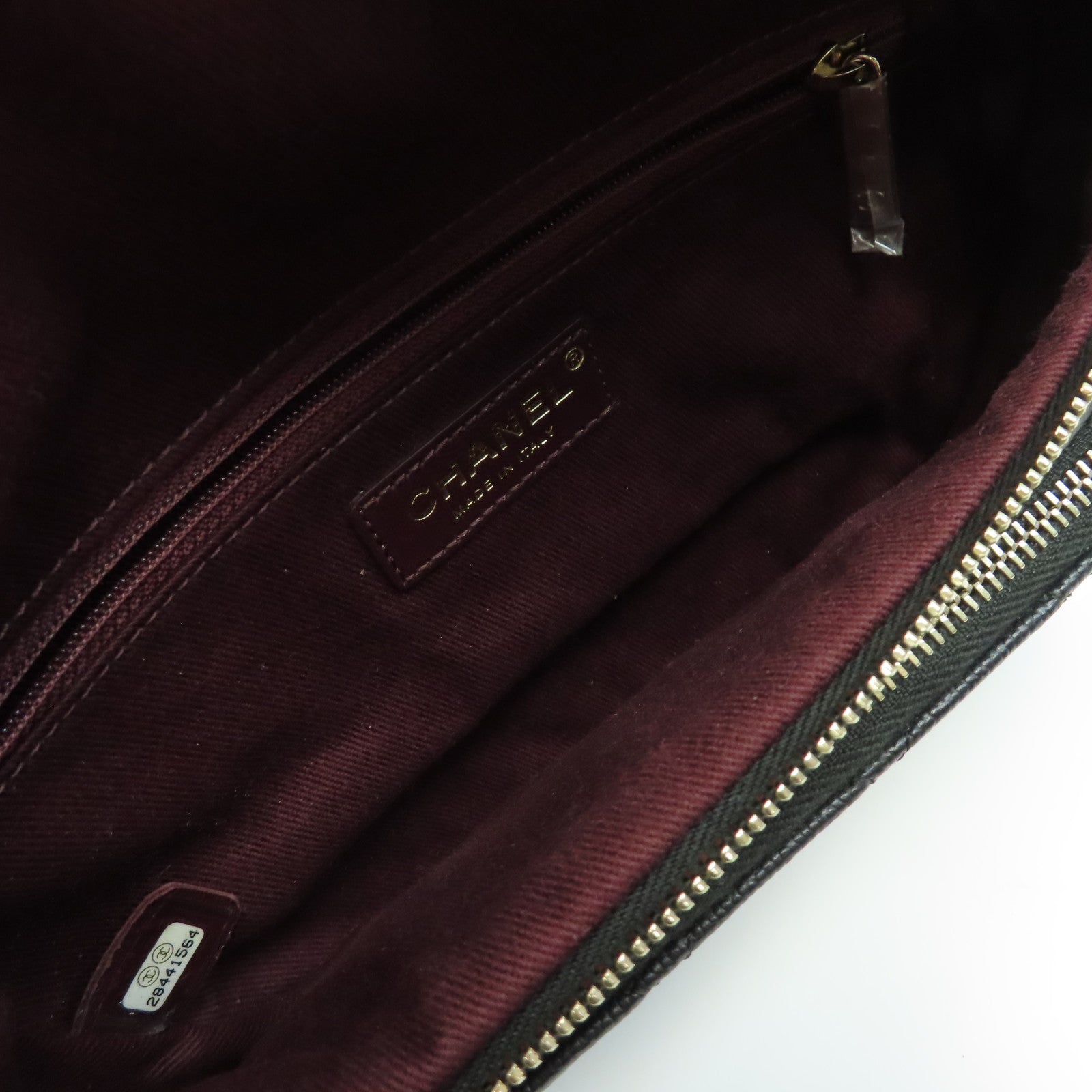 CHANEL 菱格Caviar皮革Waist Bag金扣腰包黑色