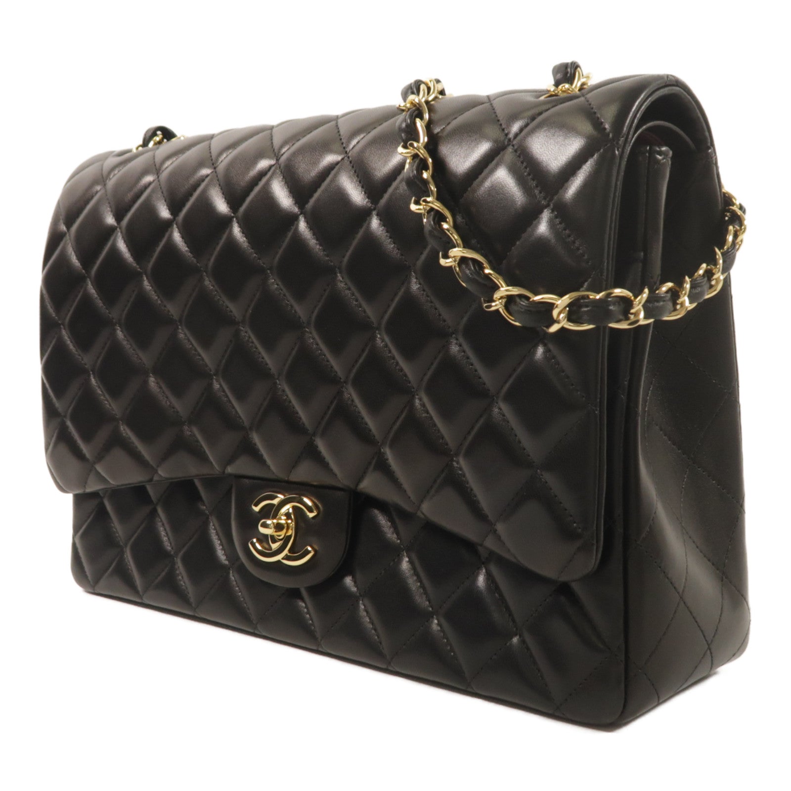 CHANEL 羊皮皮革Maxi Classic鏈帶肩背袋