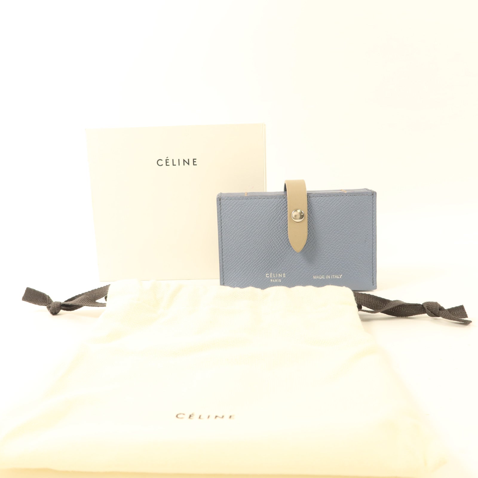 CELINE 牛皮皮革Card Case銀扣卡片套