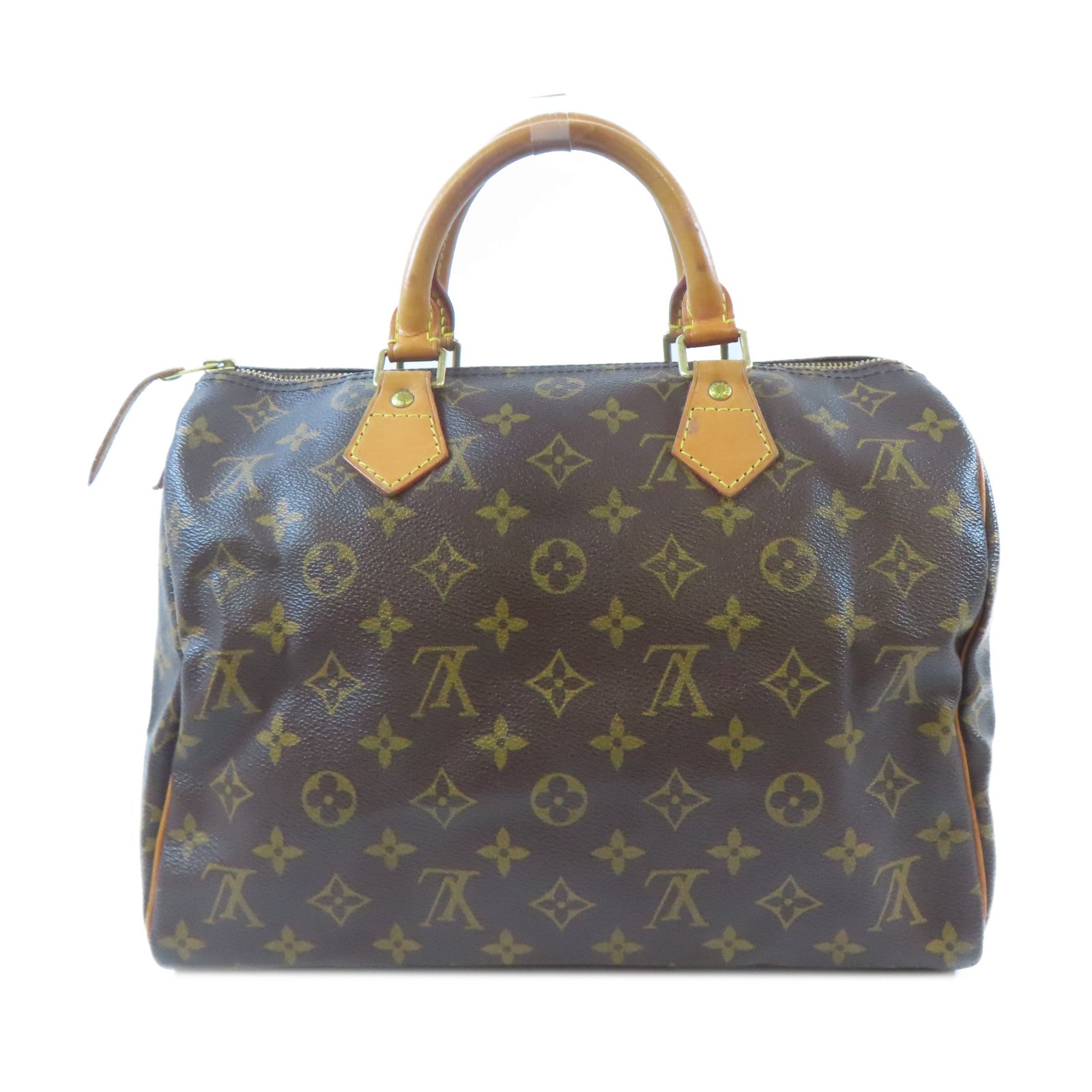 LOUIS VUITTON Monogram Speedy 30金扣手挽袋棕色
