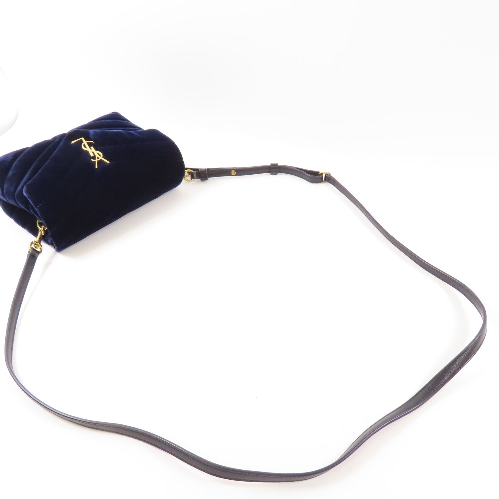 YVES SAINT LAURENT 天鵝絨Shoulder Bag金扣肩背袋