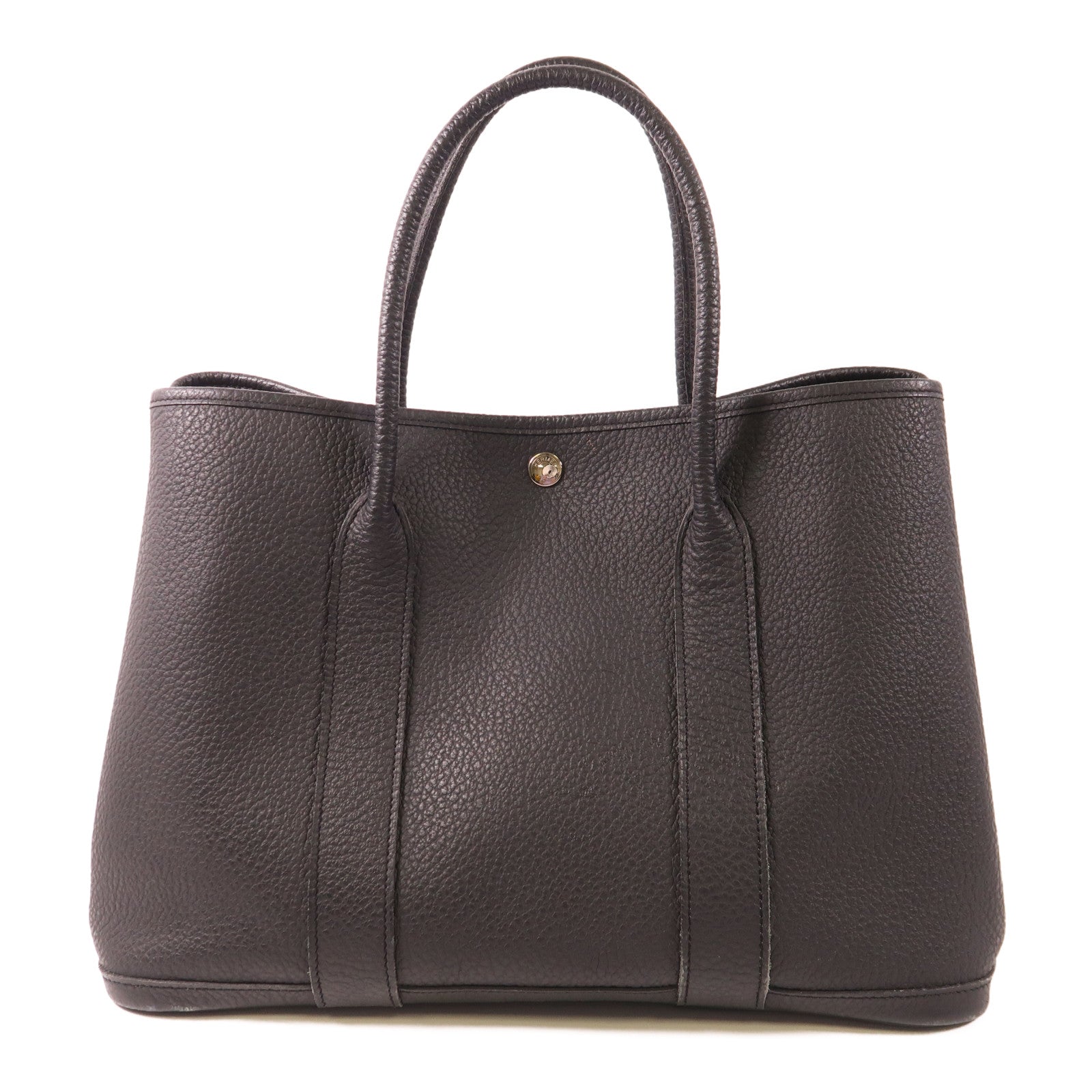 HERMES Country皮革Garden Party 36銀扣肩背袋Noir