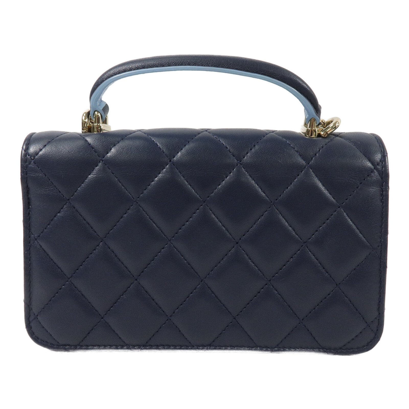 CHANEL 羊皮皮革Mini Flap Bag鏈帶手挽肩背兩用袋