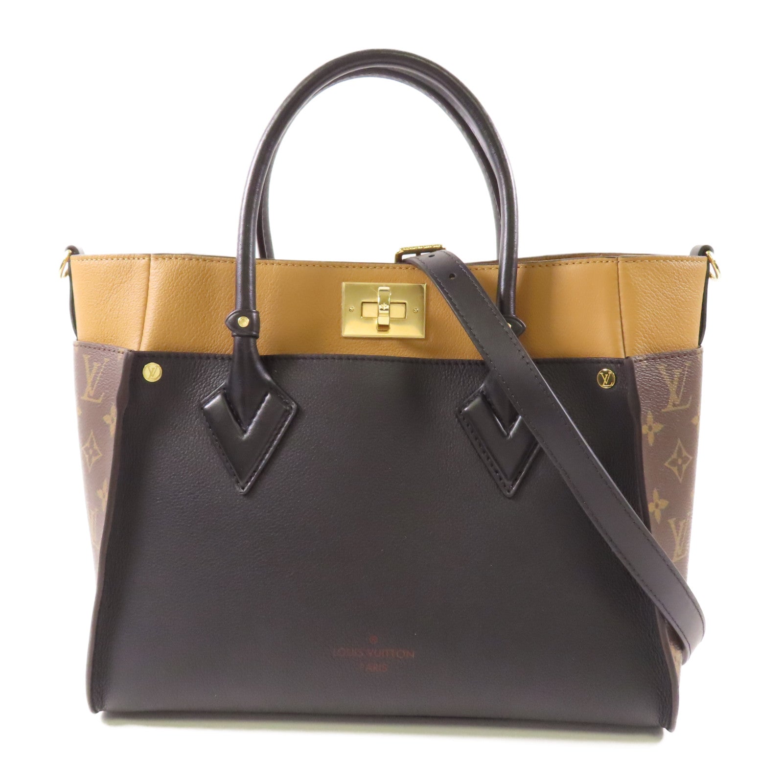 LOUIS VUITTON LV GHW On My Side MM 2 Way Shoulder Bag M53823 Monogram Calfskin