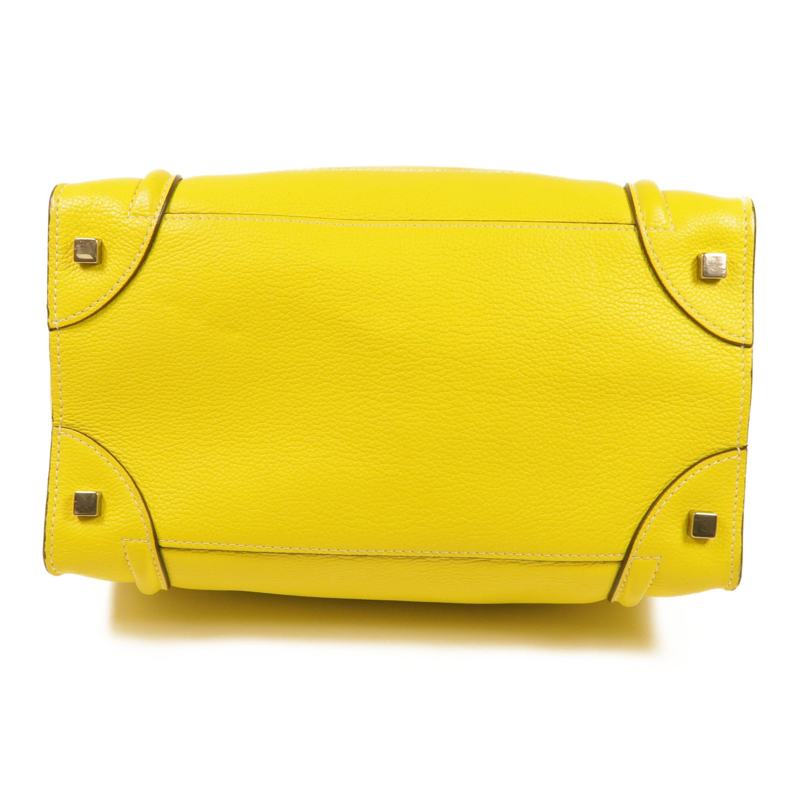 CELINE 牛皮皮革Mini Luggage銀扣手挽袋