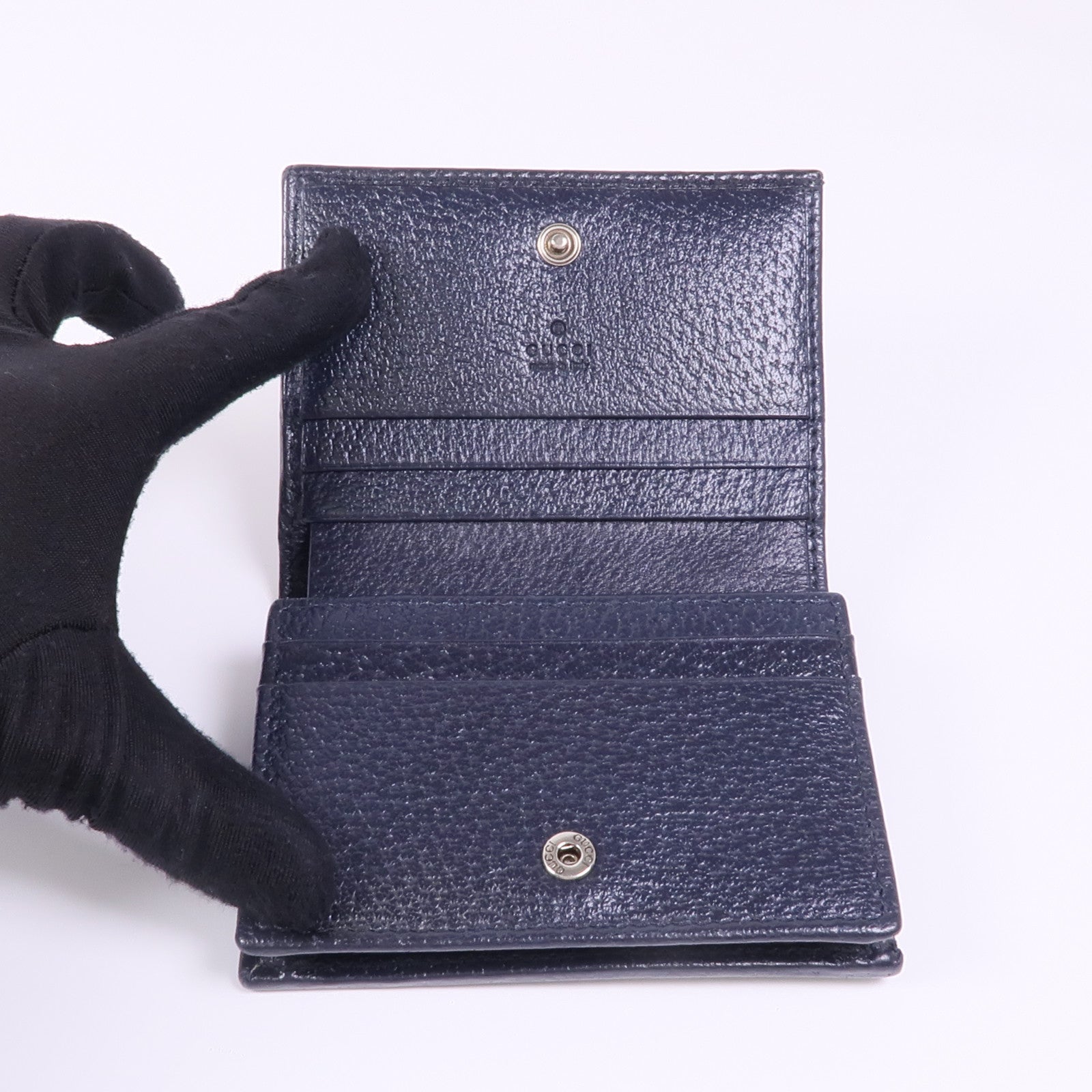 GUCCI 塗層帆布Wallet 1955銀扣錢包