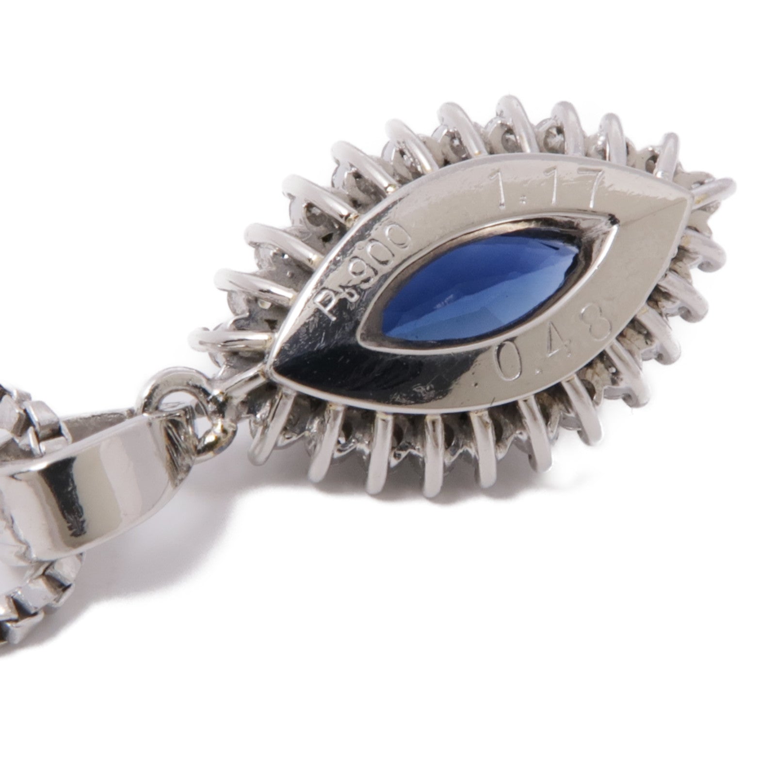 JEWELRY 【激減優惠】PT900/PT850鉑金Sapphire Diamond Necklace藍寶石/鑽石項鍊