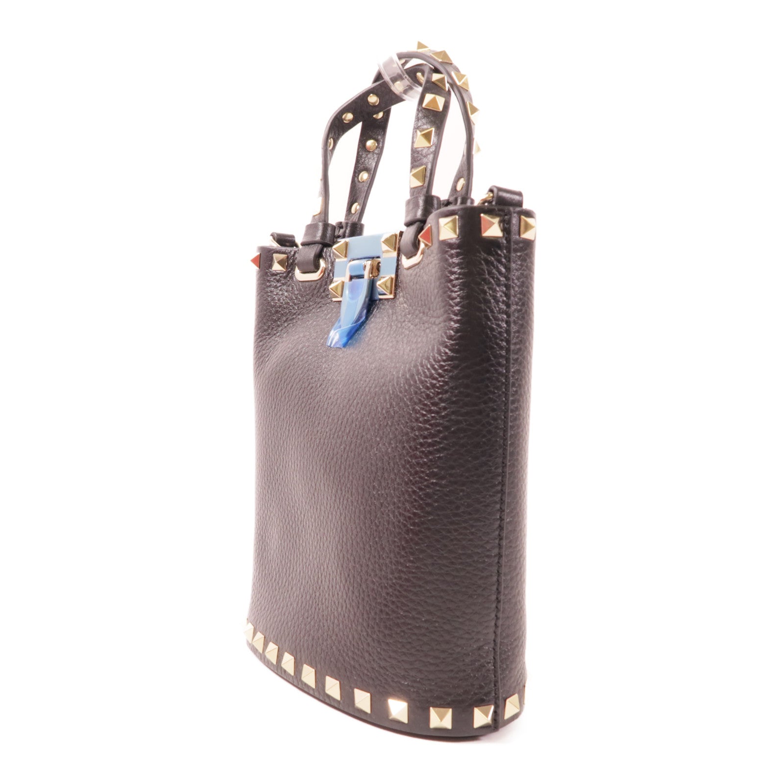 Valentino 牛皮皮革Rockstud 金扣手挽肩背兩用袋