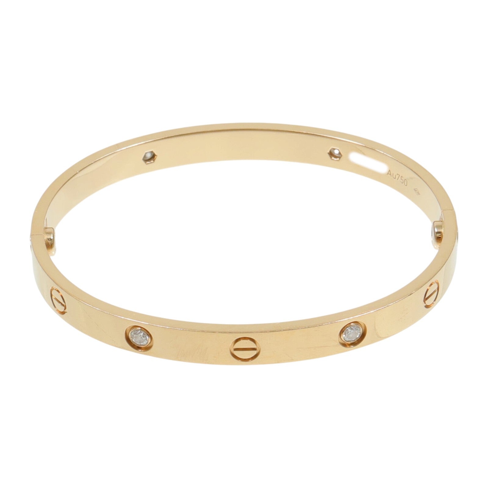 CARTIER 18玫瑰金Love Bracelet 4P Diamond手鐲
