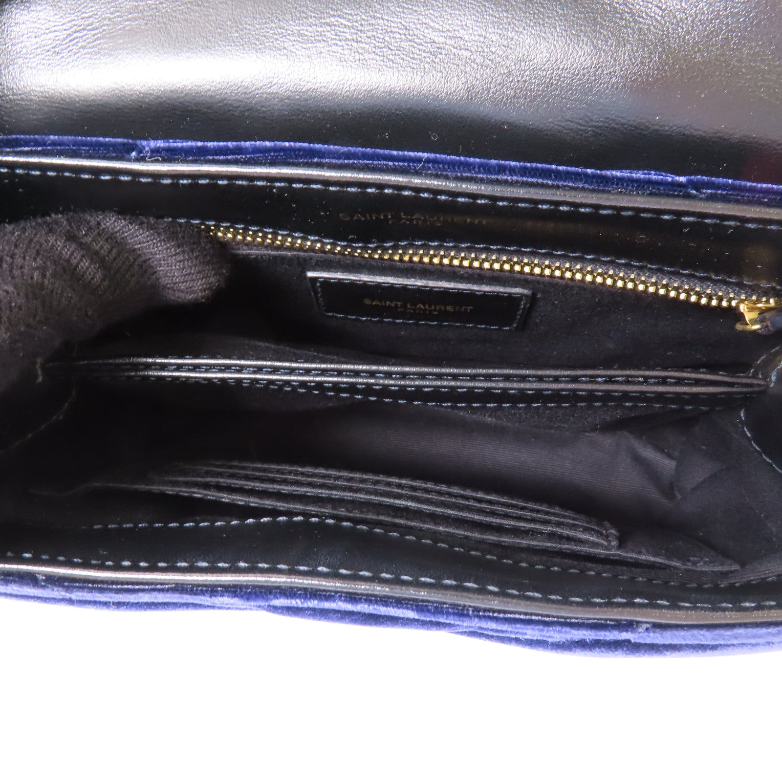 YVES SAINT LAURENT 天鵝絨Shoulder Bag金扣肩背袋