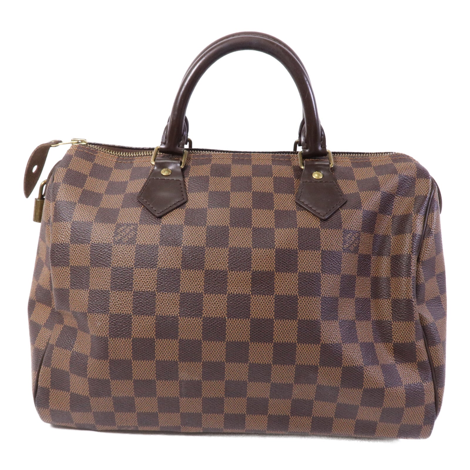 LOUIS VUITTON Damier Speedy 30金扣手挽袋