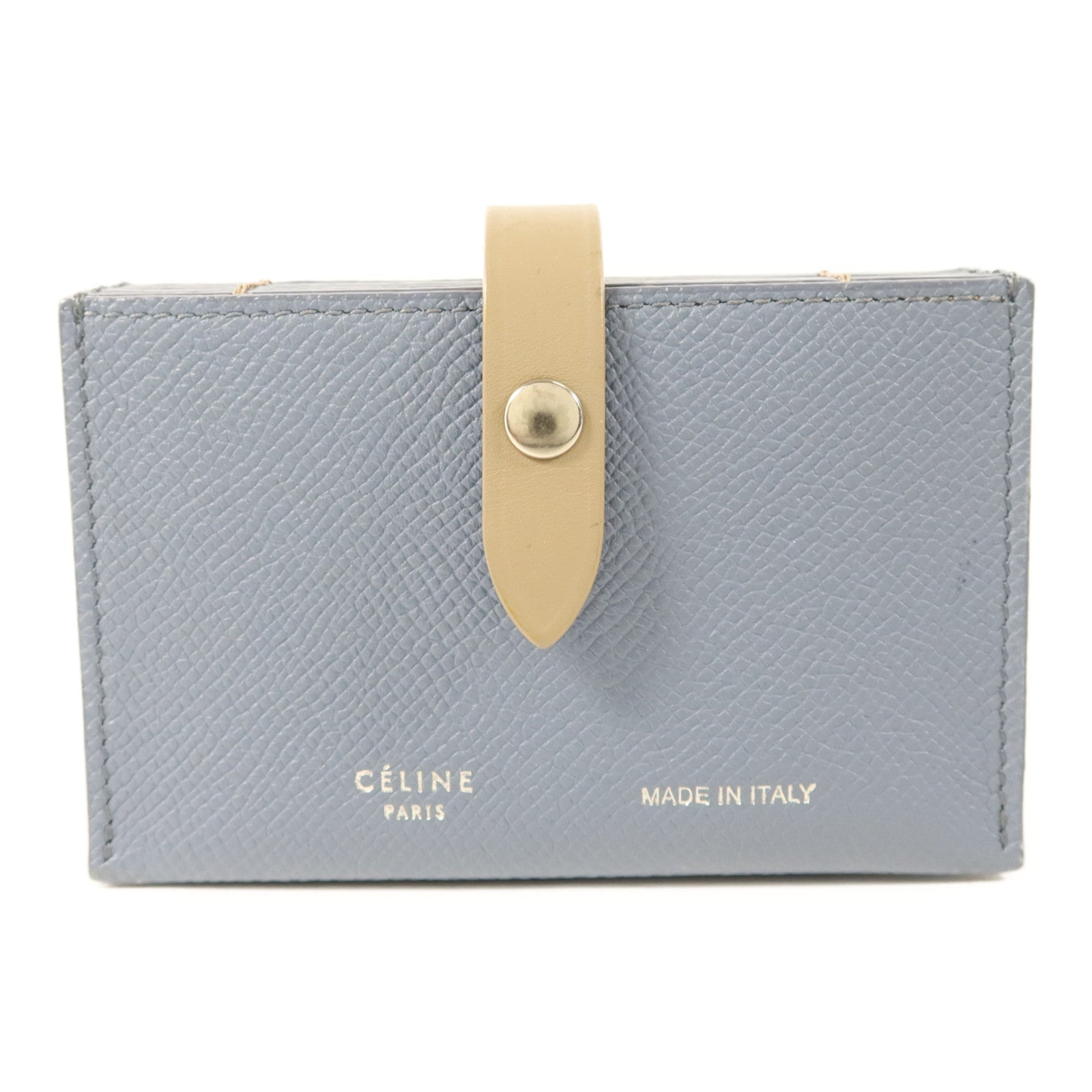 CELINE 牛皮皮革Card Case銀扣卡片套