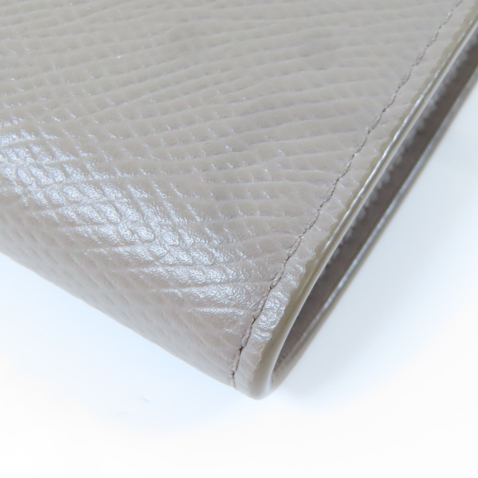 CELINE 牛皮皮革Medium Strap Wallet金扣錢包灰色/淺藍色