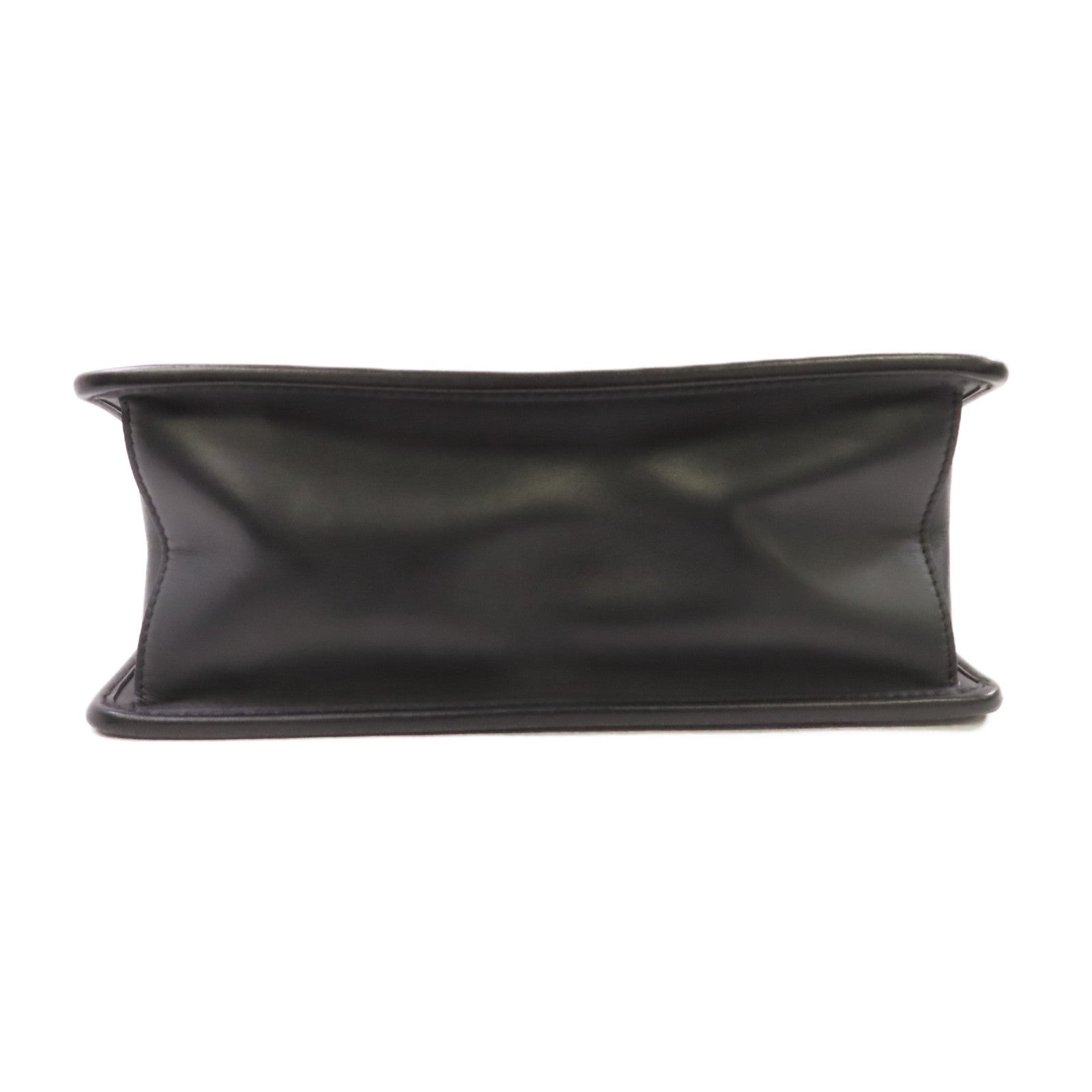 FENDI 牛皮皮革2Way Shoulder Bag銀扣手挽肩背兩用袋黑色