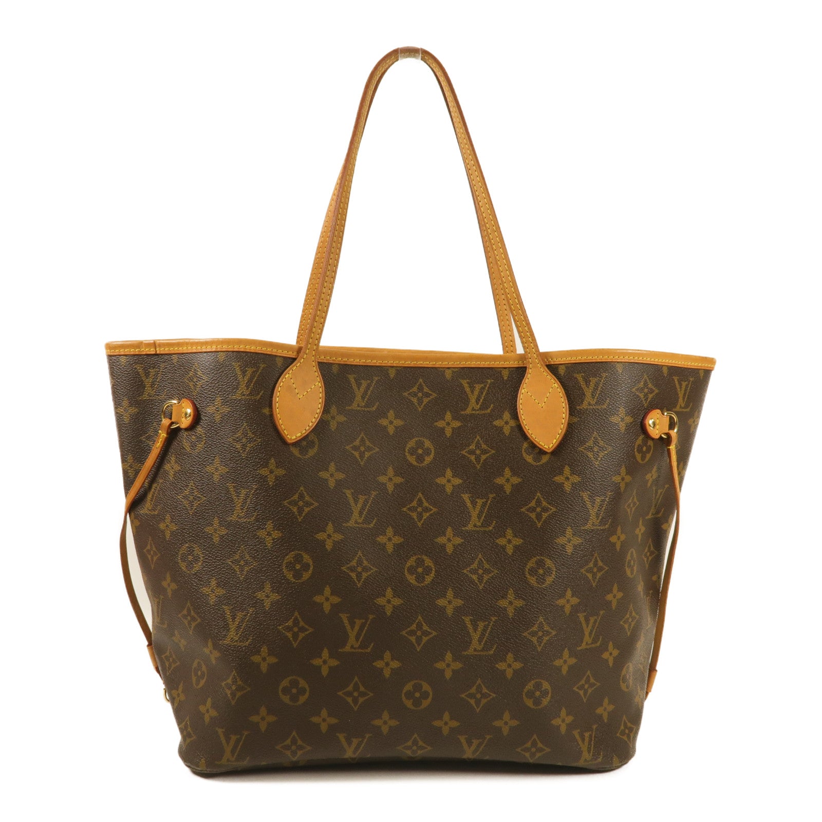 LOUIS VUITTON Monogram Neverfull MM金扣手挽袋