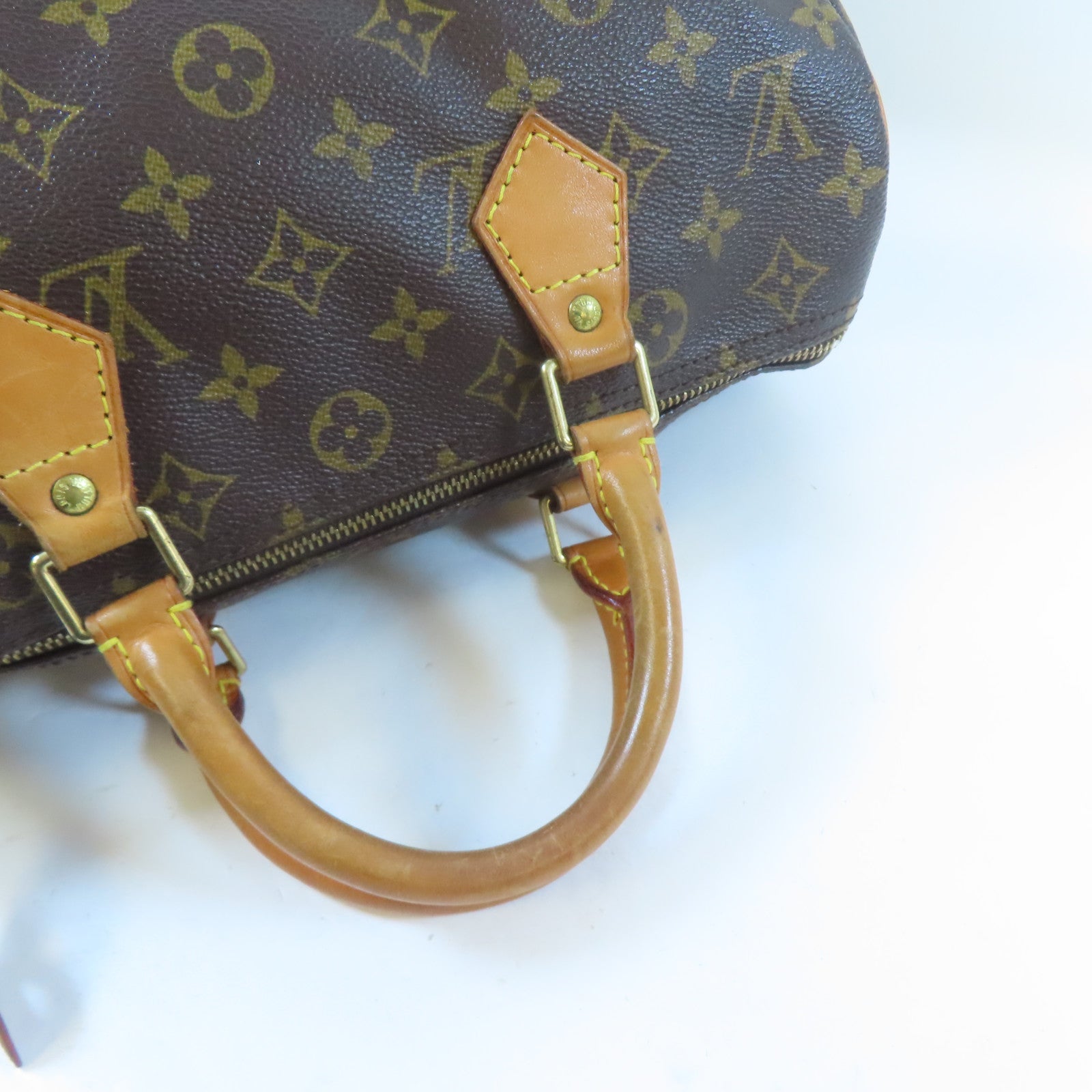 LOUIS VUITTON Monogram Speedy 30金扣手挽袋棕色