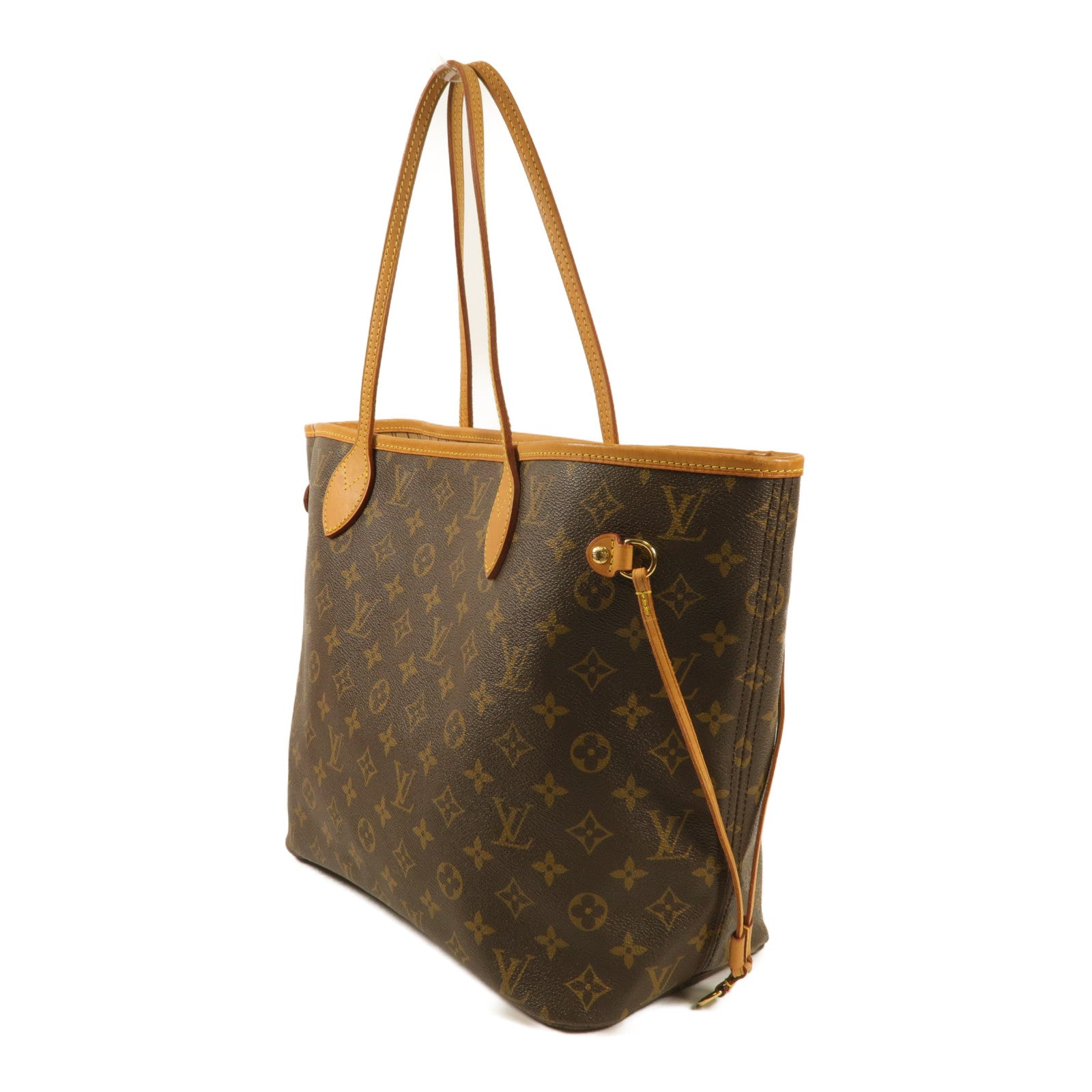 LOUIS VUITTON Monogram Neverfull MM金扣手挽袋