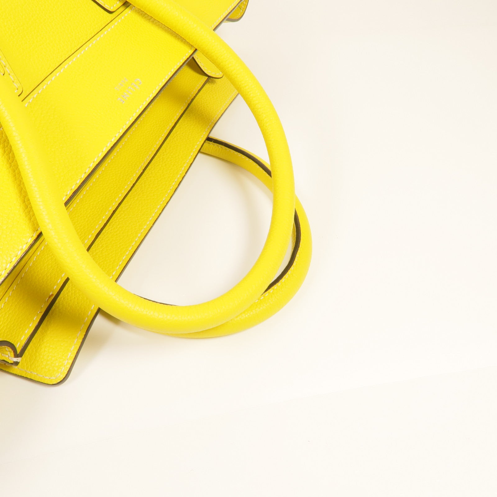 CELINE 牛皮皮革Mini Luggage銀扣手挽袋