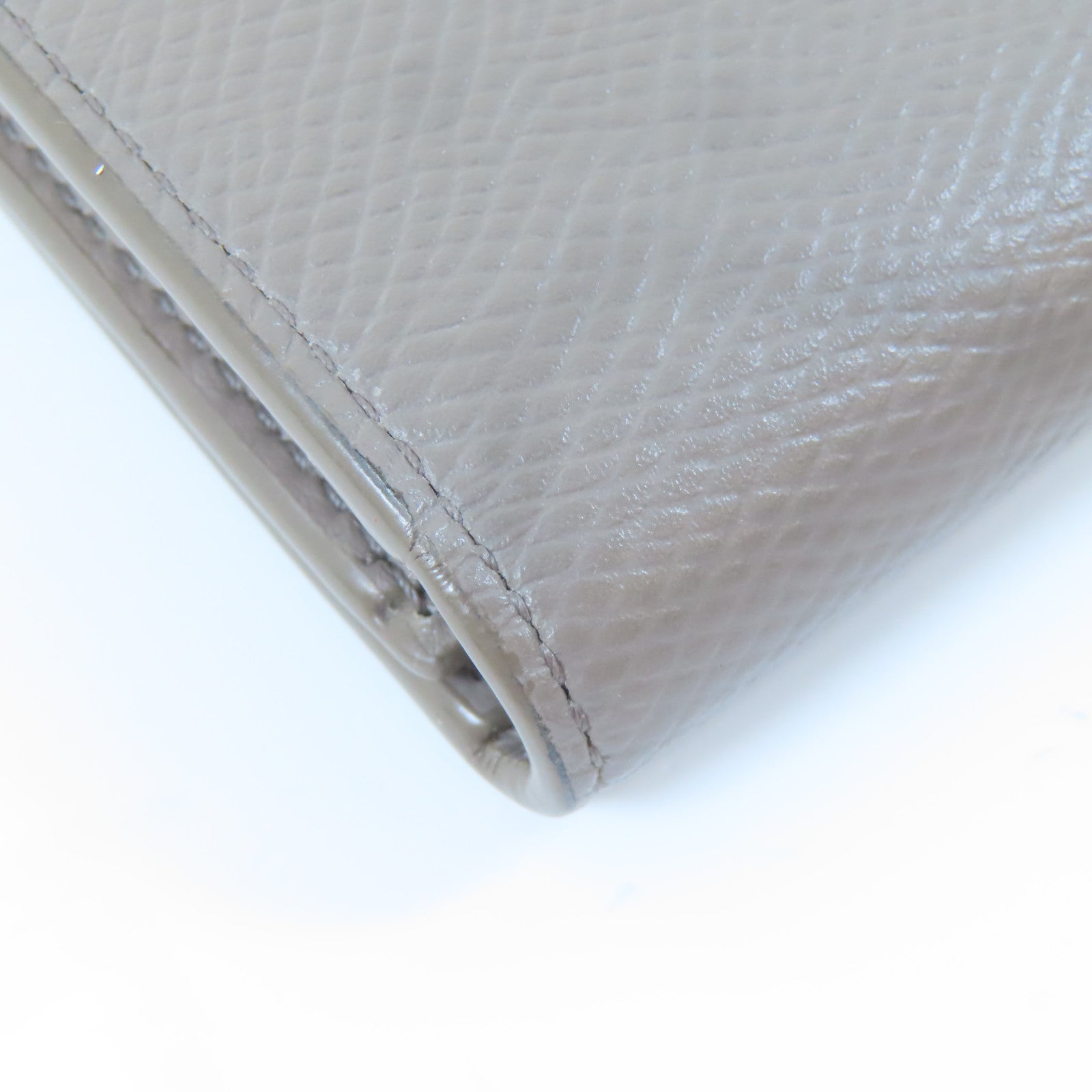 CELINE 牛皮皮革Medium Strap Wallet金扣錢包灰色/淺藍色