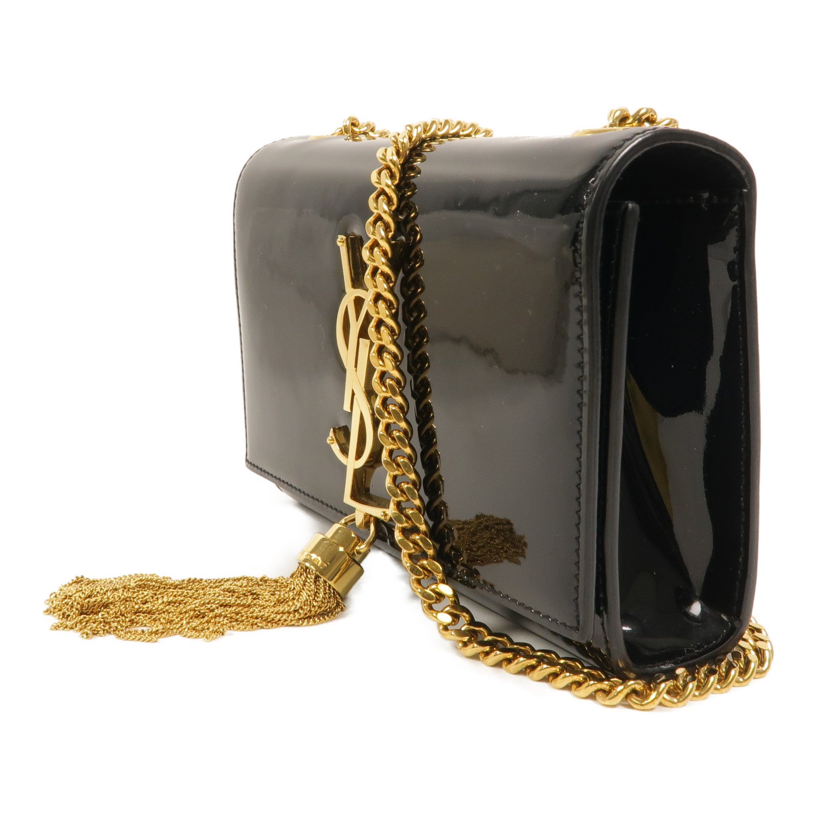 SAINT LAURENT 漆皮皮革Kate Small鏈帶肩背袋