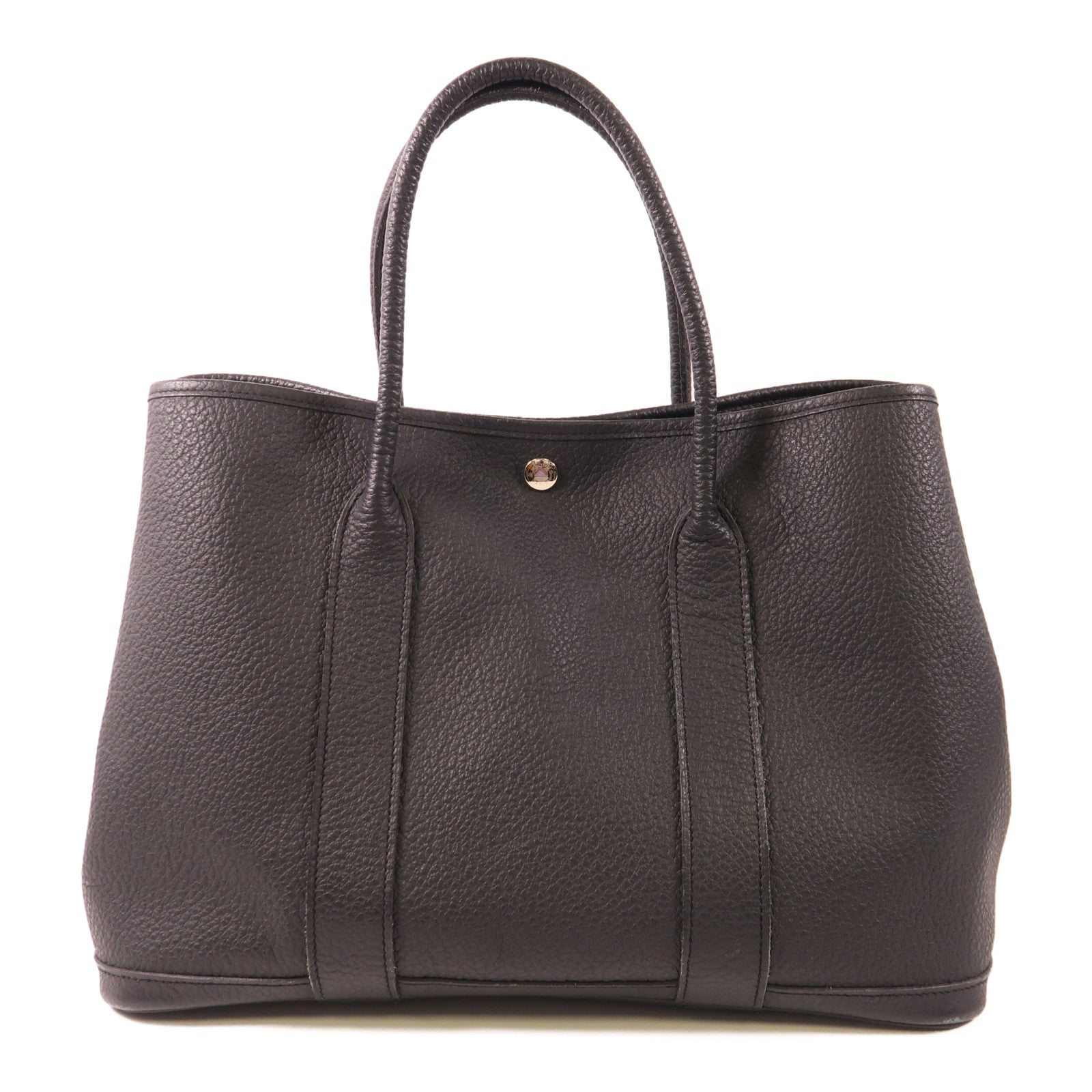 HERMES Country皮革Garden Party 36銀扣肩背袋Noir