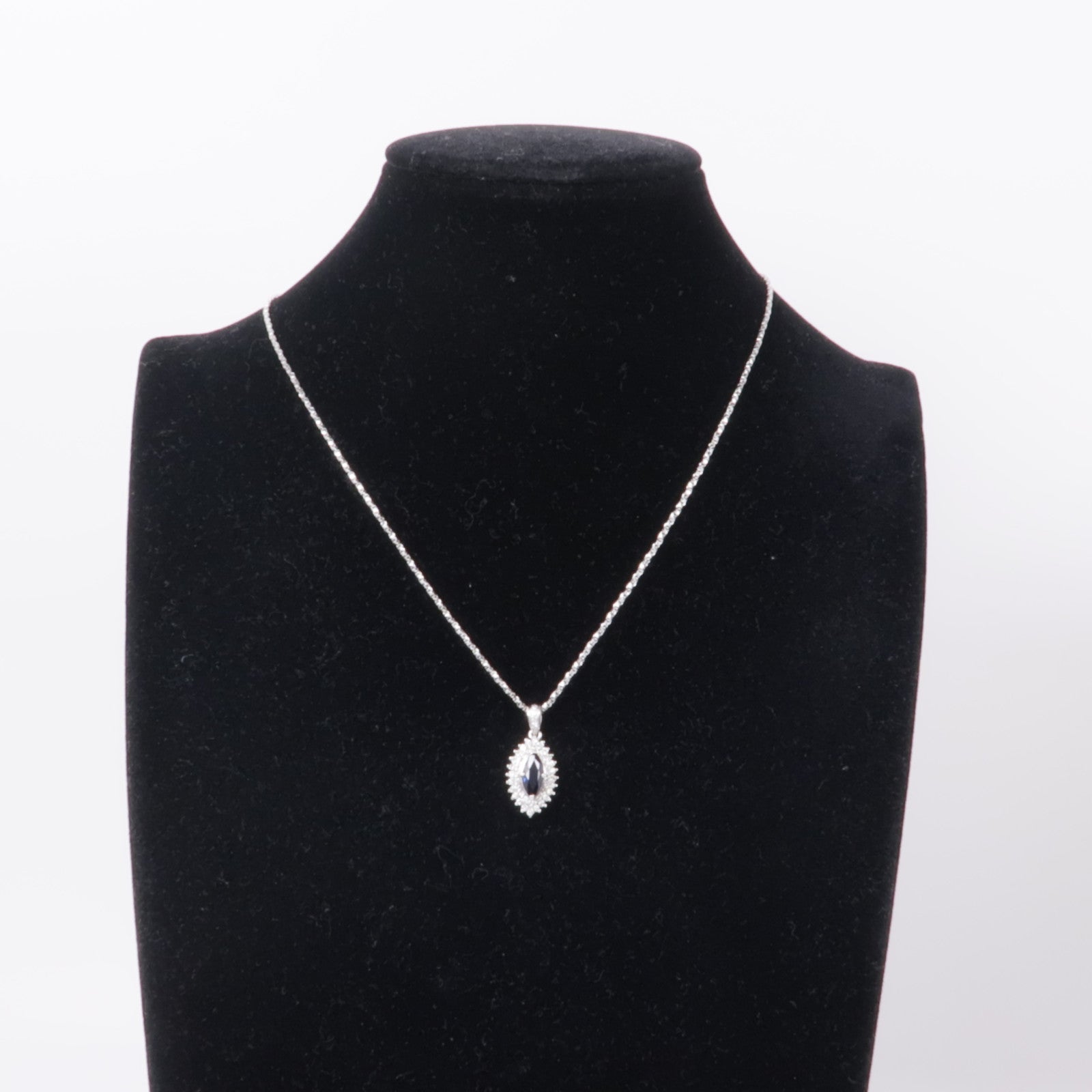 JEWELRY【激減優惠】 PT900/PT850鉑金Sapphire Diamond Necklace藍寶石/鑽石項鍊