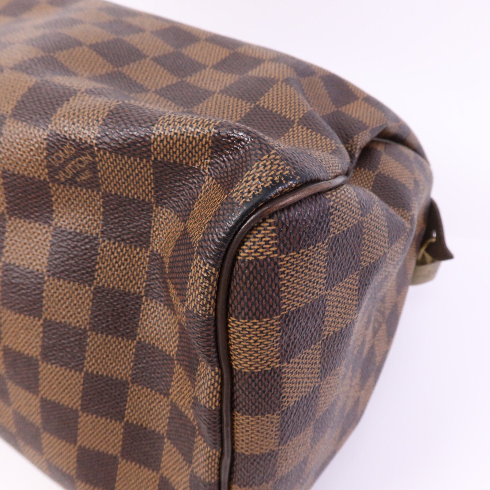 LOUIS VUITTON Damier Speedy 30金扣手挽袋