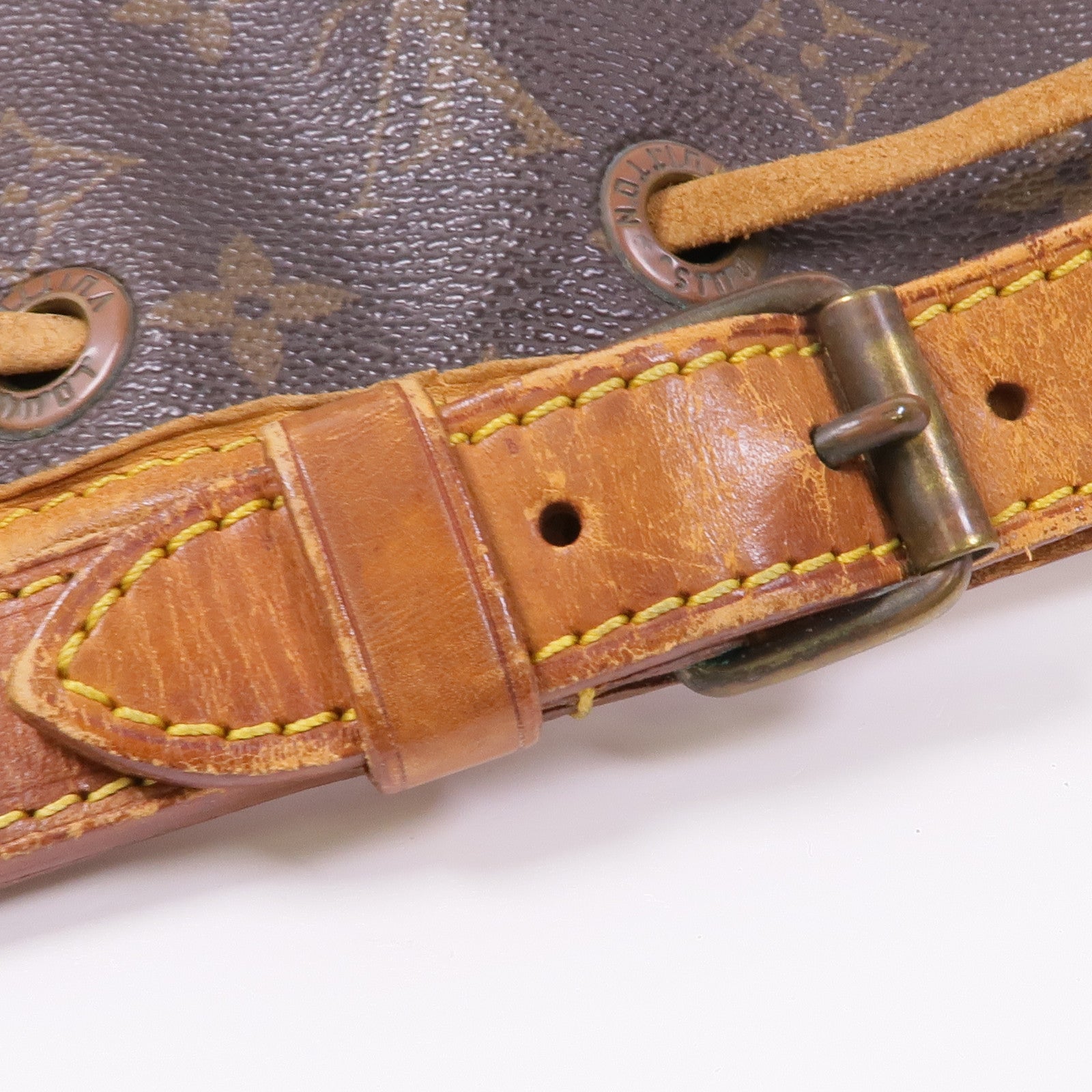 LOUIS VUITTON Monogram Petit Noe金扣肩背袋棕色