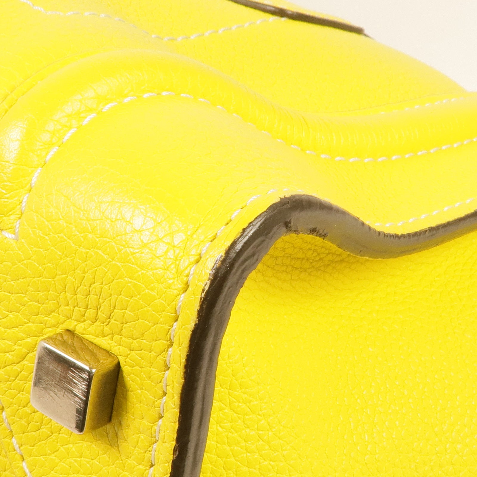 CELINE 牛皮皮革Mini Luggage銀扣手挽袋