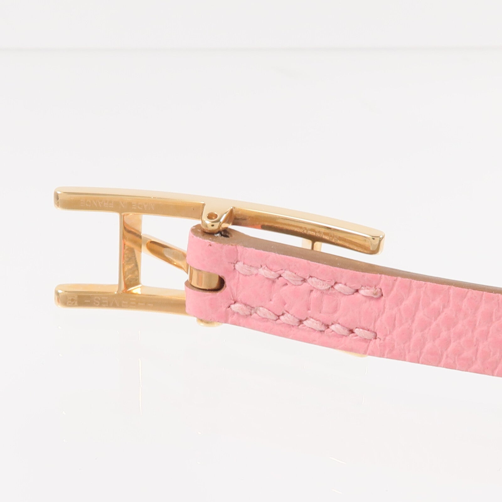 HERMES 【激減優惠】Epsom皮革Behapi Double Tour Bracelet手帶Rose Lipstick