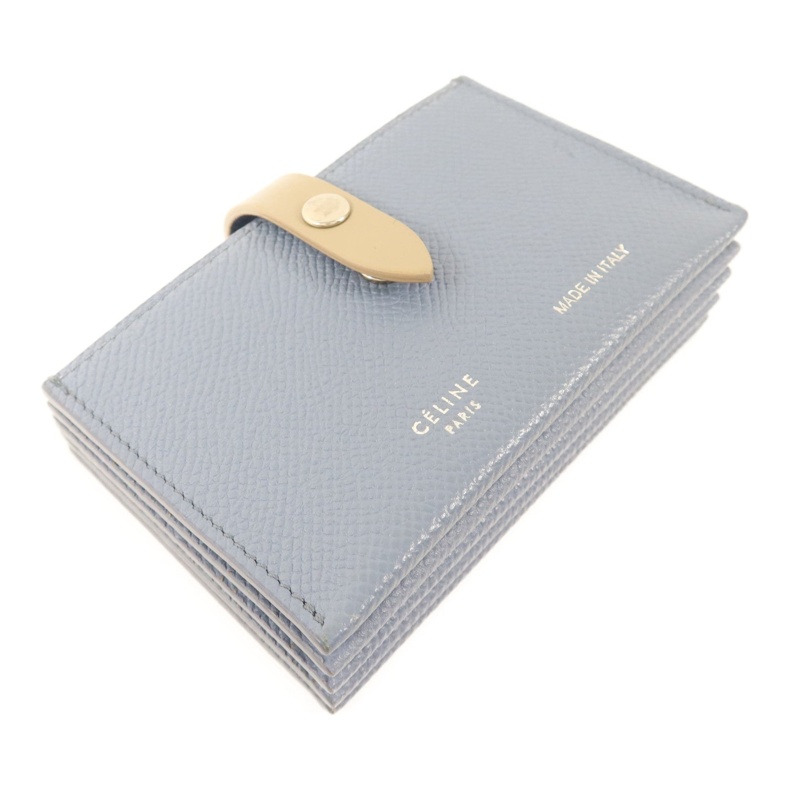 CELINE 牛皮皮革Card Case銀扣卡片套