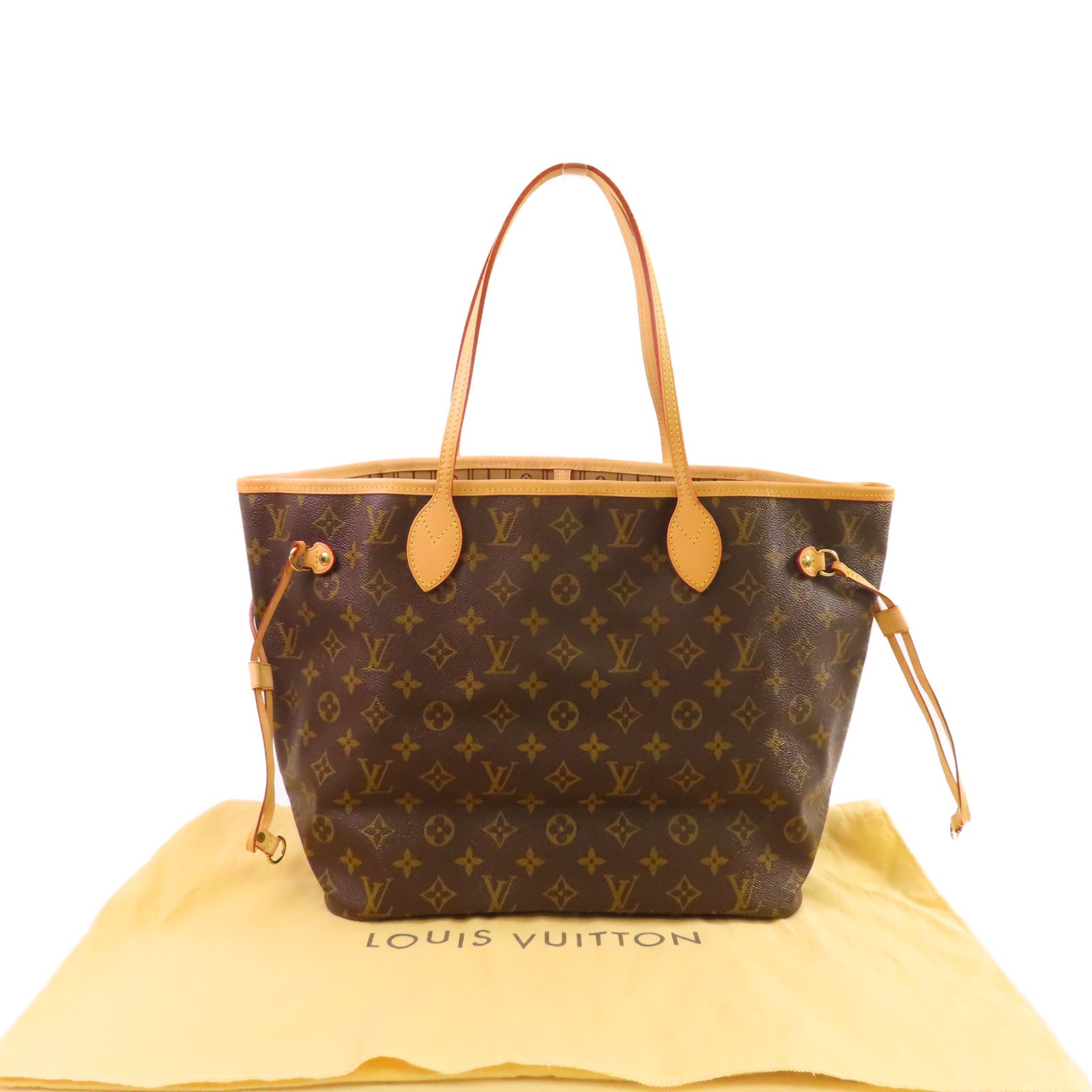 LOUIS VUITTON Monogram Neverfull MM Tote Bag金扣肩背袋啡色