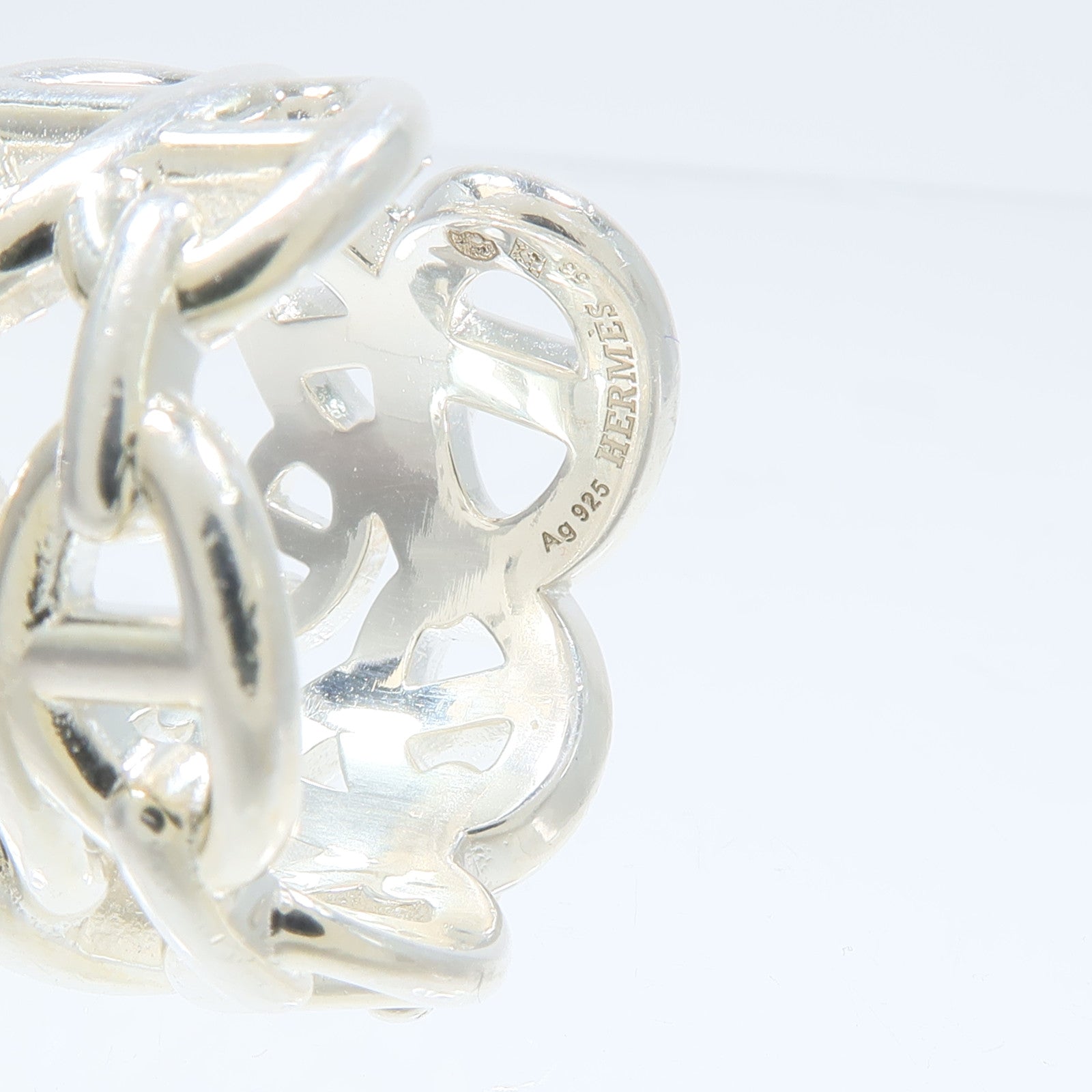 HERMES 925純銀Chaine d'ancre Enchainee Large Modle戒指