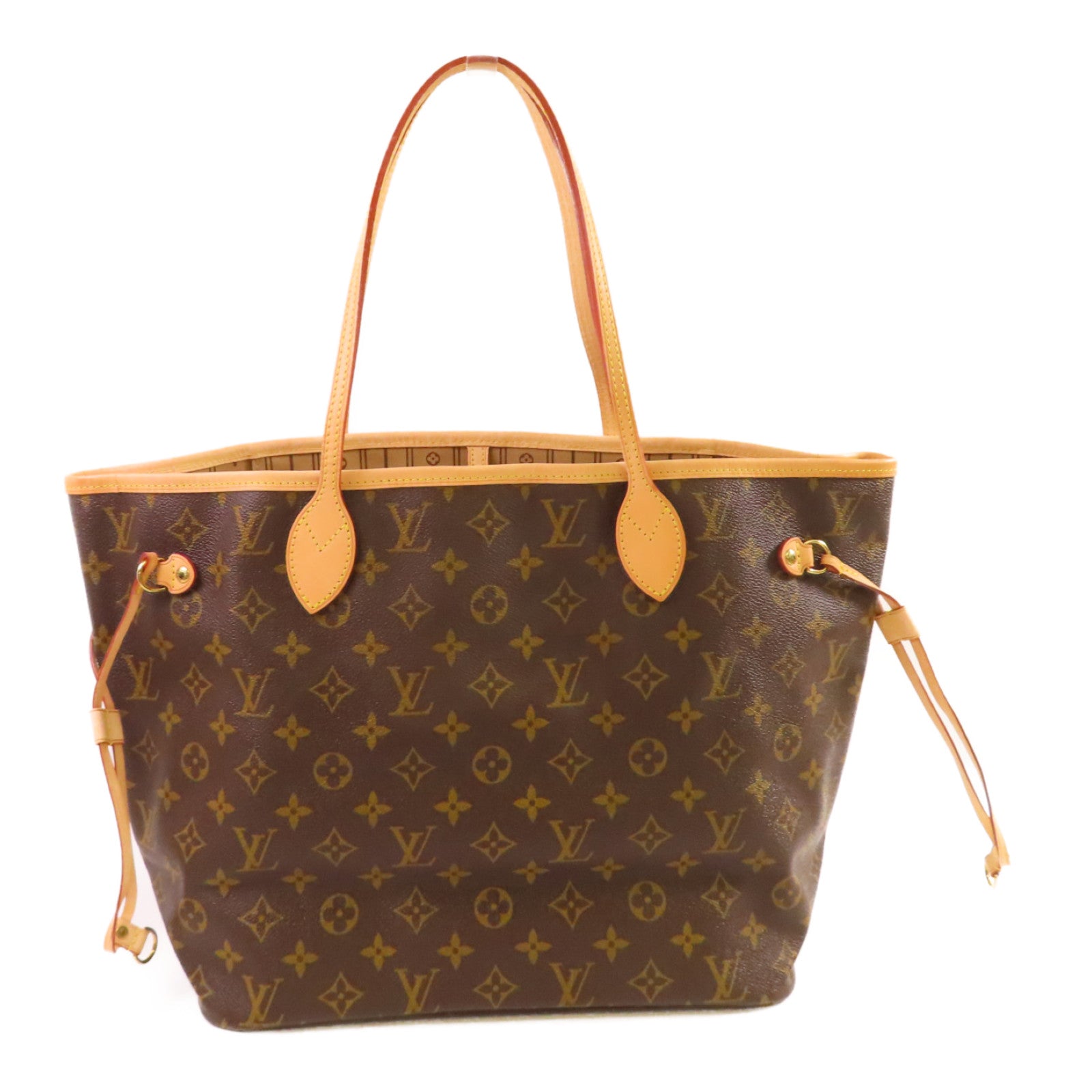 LOUIS VUITTON Monogram Neverfull MM Tote Bag金扣肩背袋啡色