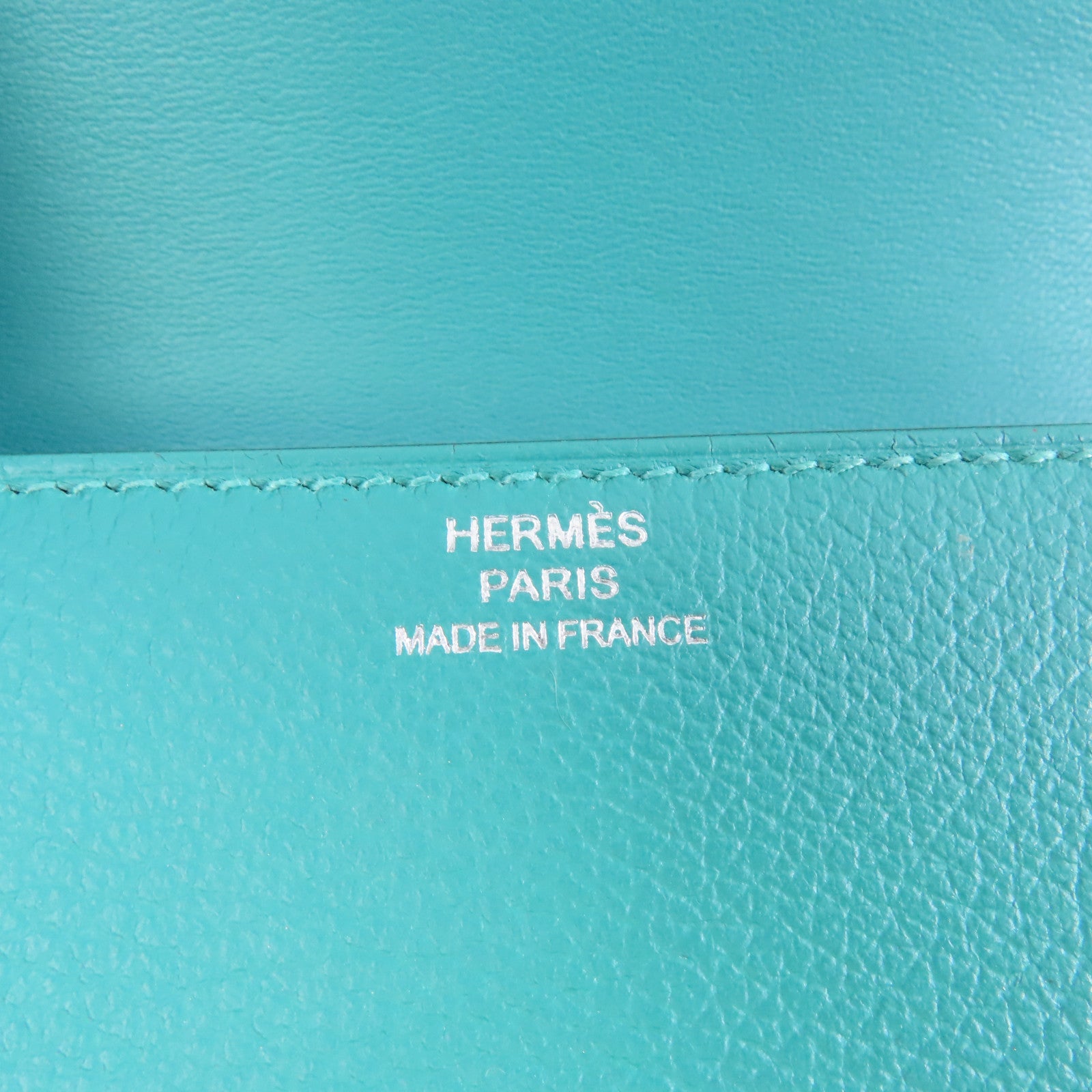 HERMES 【激減優惠】Evercolor皮革2002 Wallet銀扣錢包Vert Verone/綠色