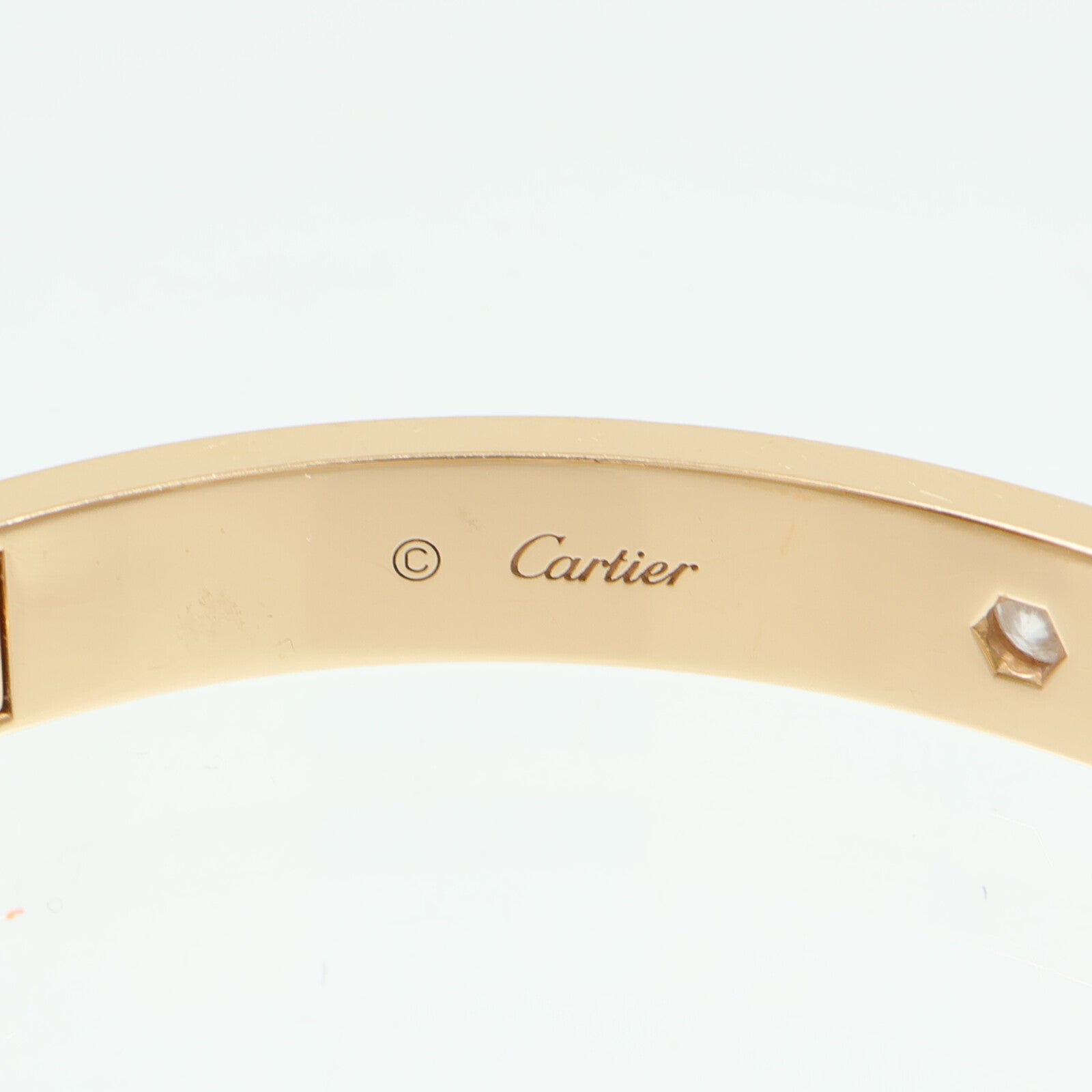 CARTIER 18玫瑰金Love Bracelet 4P Diamond手鐲
