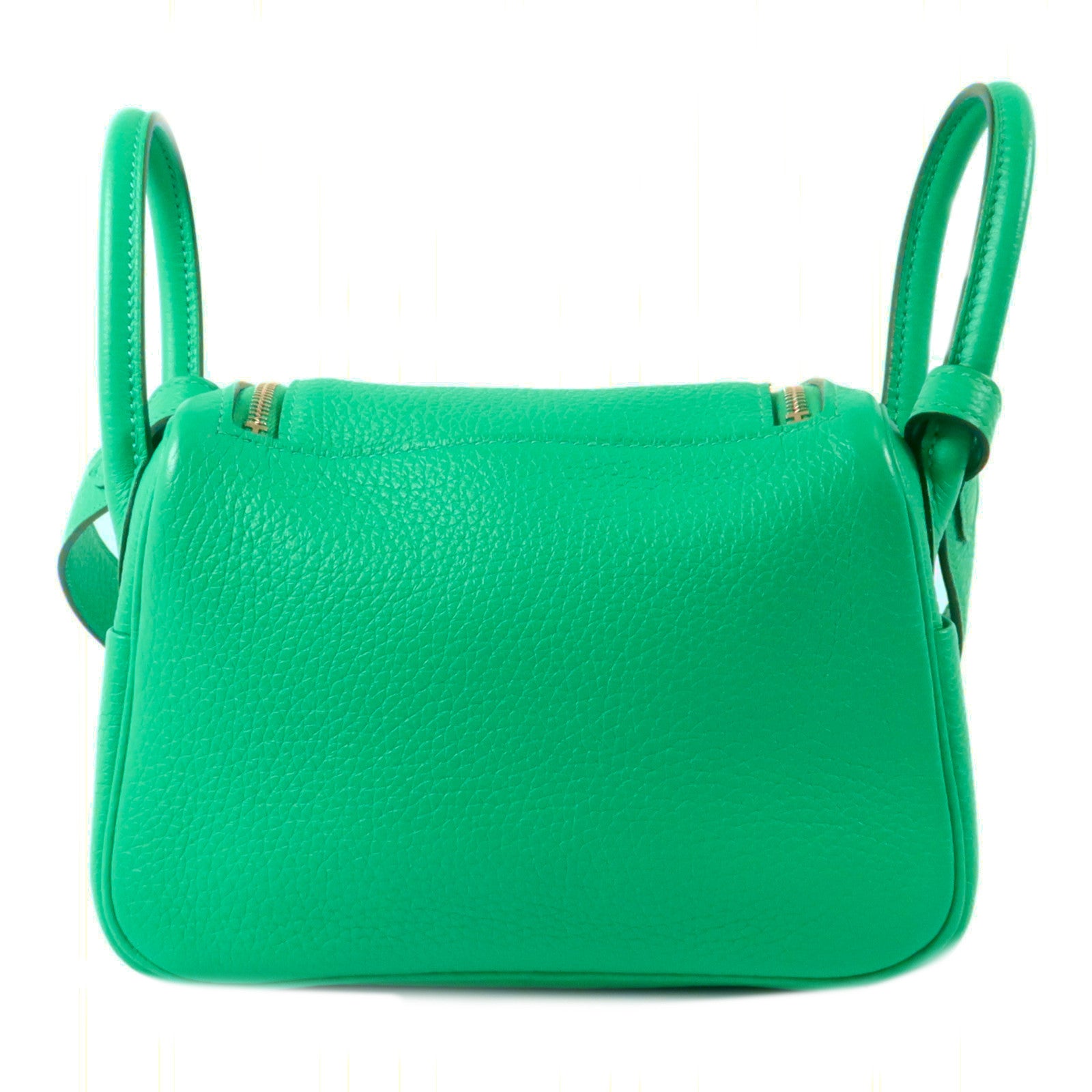 HERMES Clemence皮革Mini Lindy手挽肩背兩用袋Bambou