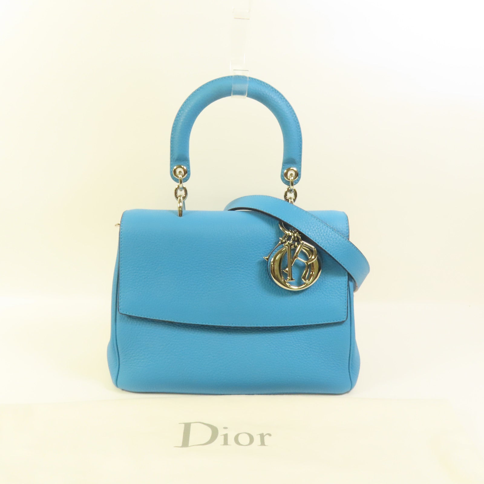 Dior 【激減優惠】牛皮皮革Be Dior Bag Medium銀扣手挽肩背兩用袋