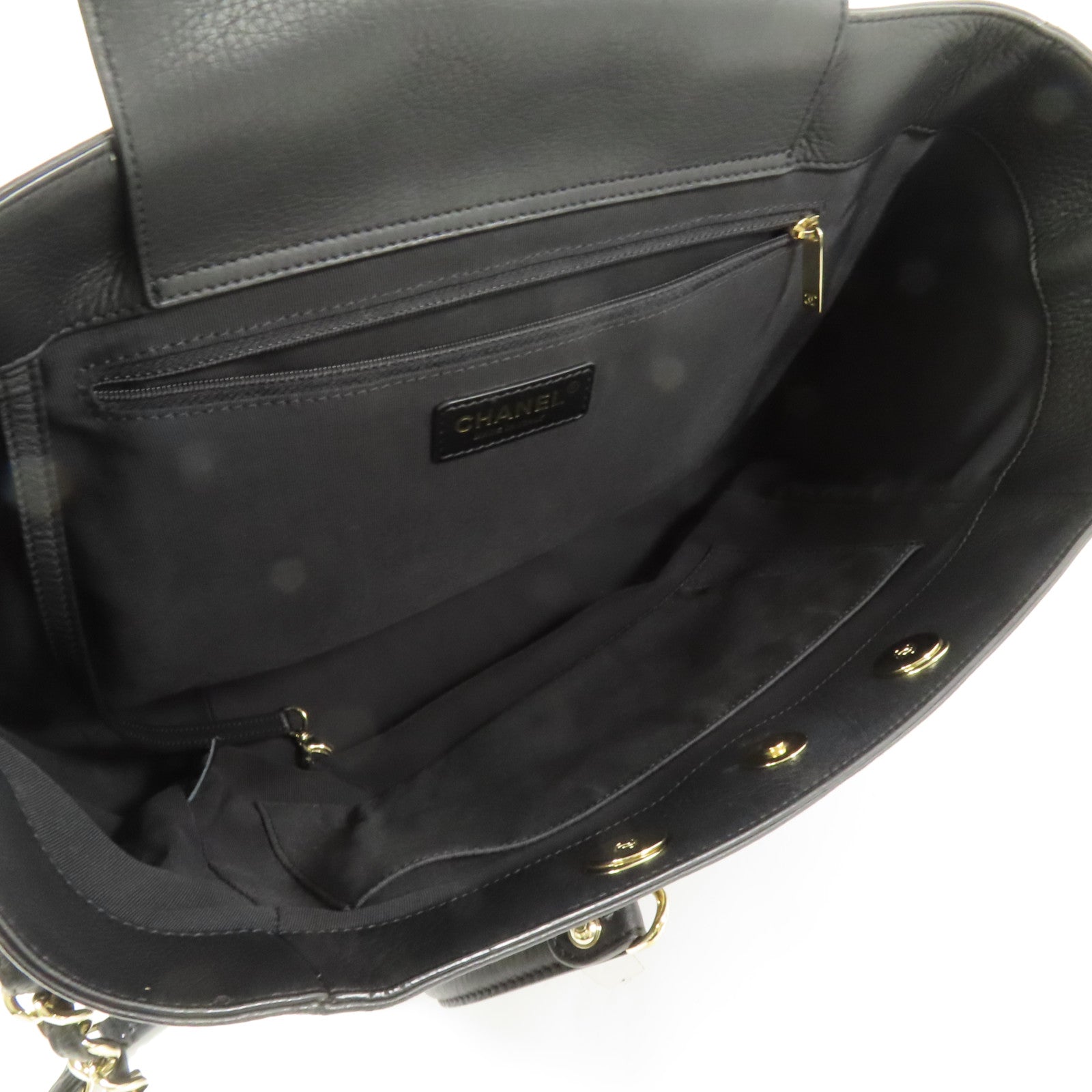 CHANEL 牛皮皮革Tote Bag金扣手挽肩背兩用袋