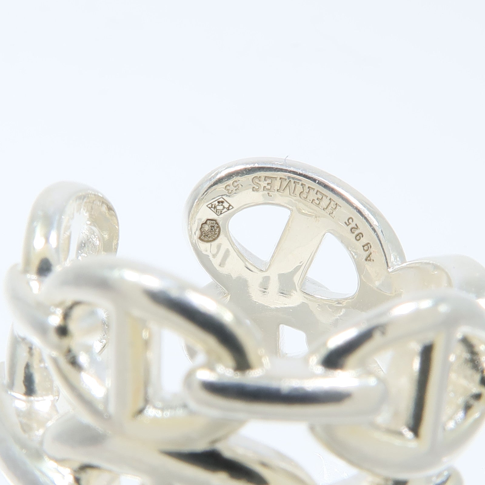 HERMES 925純銀Chaine d'ancre Enchainee Large Modle戒指