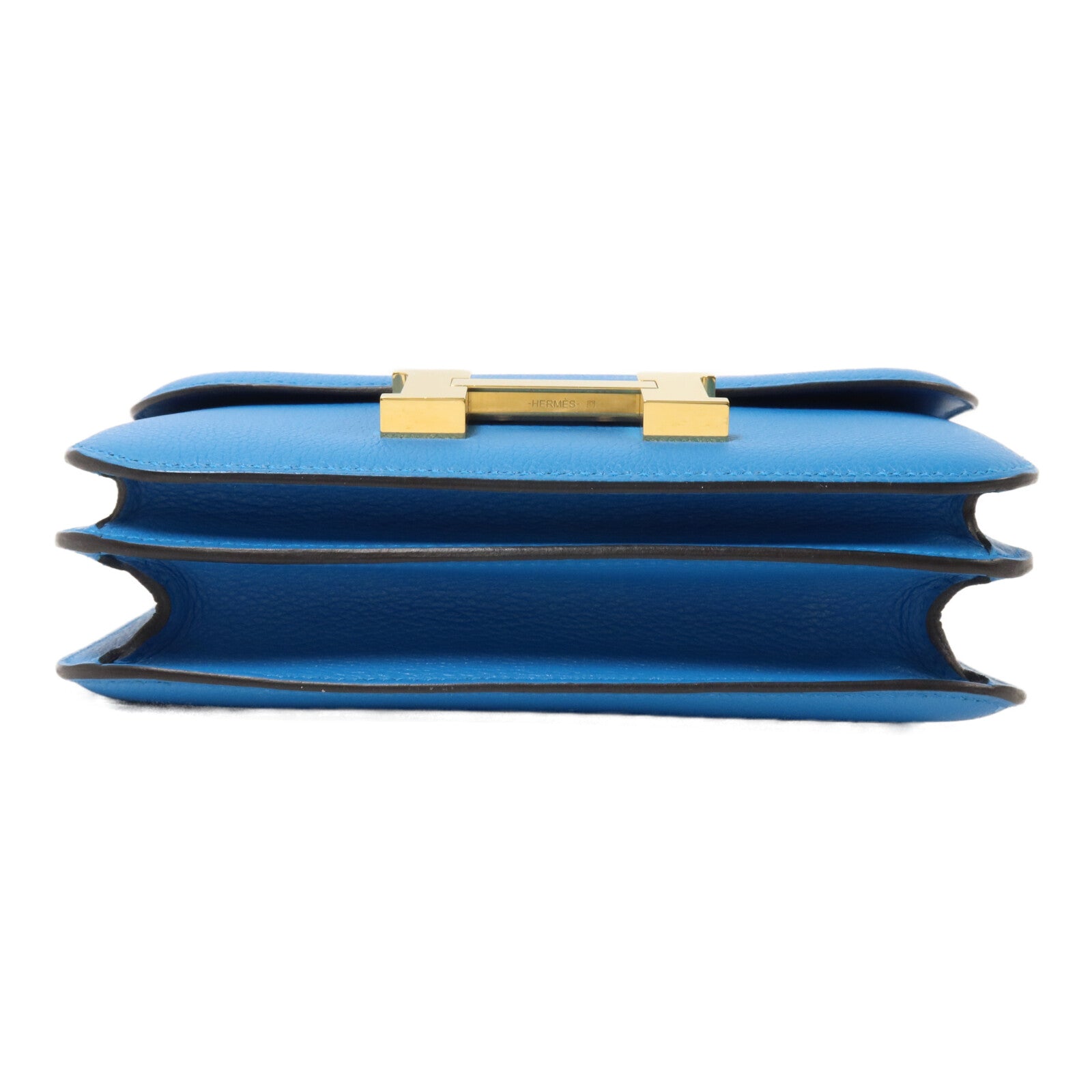 HERMES Evercolor皮革Constance Mini肩背袋Bleu Zanzibar