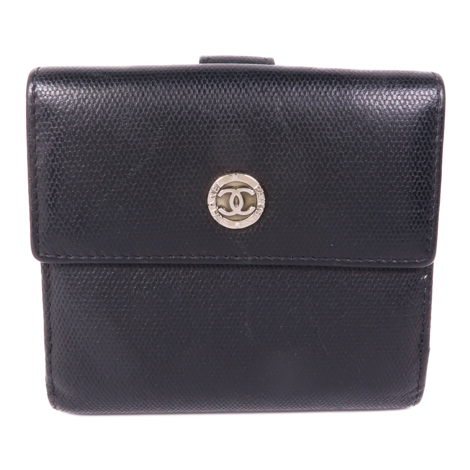 CHANEL 牛皮皮革Wallet銀扣錢包