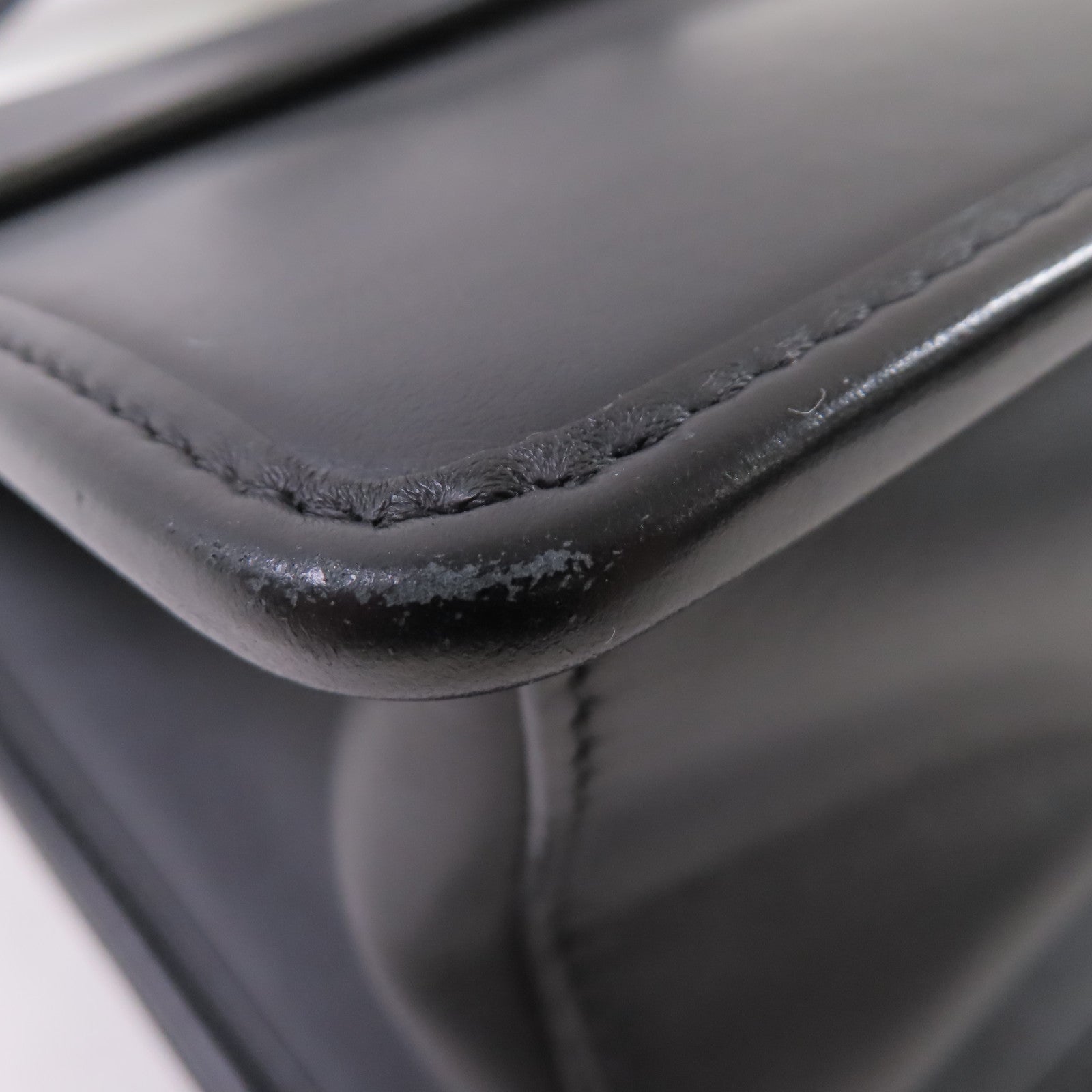 FENDI 牛皮皮革2Way Shoulder Bag銀扣手挽肩背兩用袋黑色