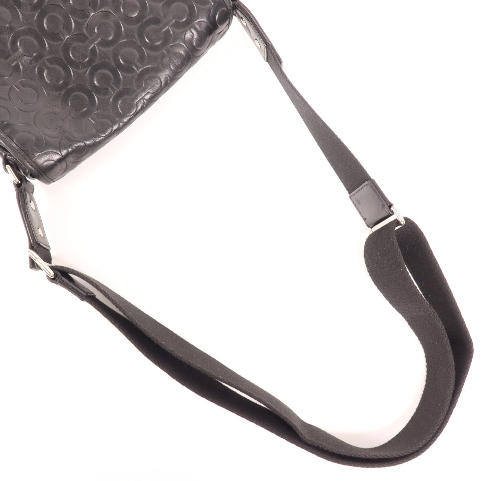 COACH 牛皮皮革Shoulder Bag銀扣肩背袋