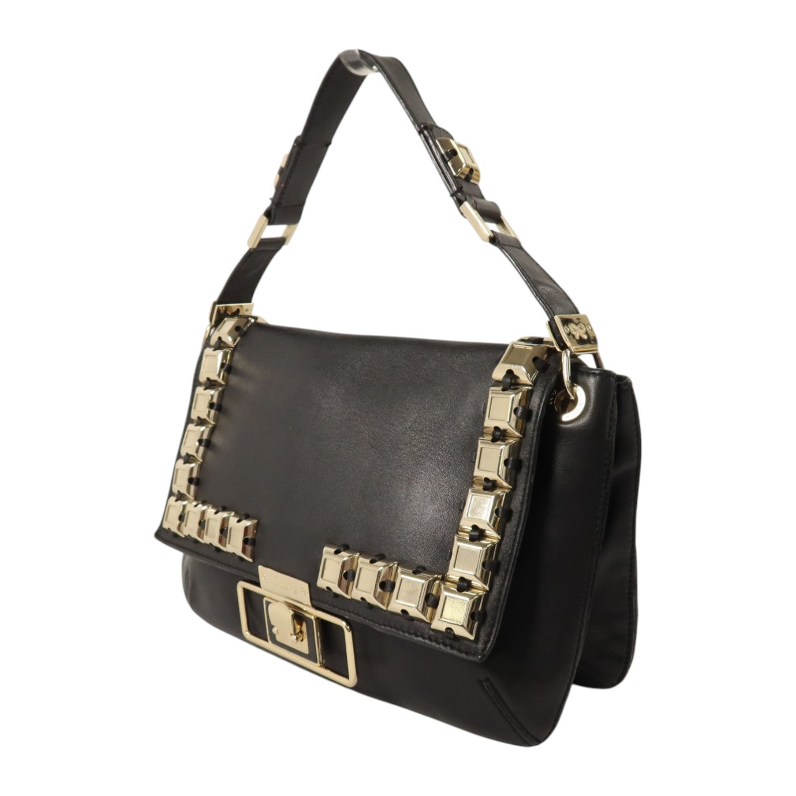 ANYA HINDMARCH 牛皮皮革Shoulder Bag金扣肩背袋