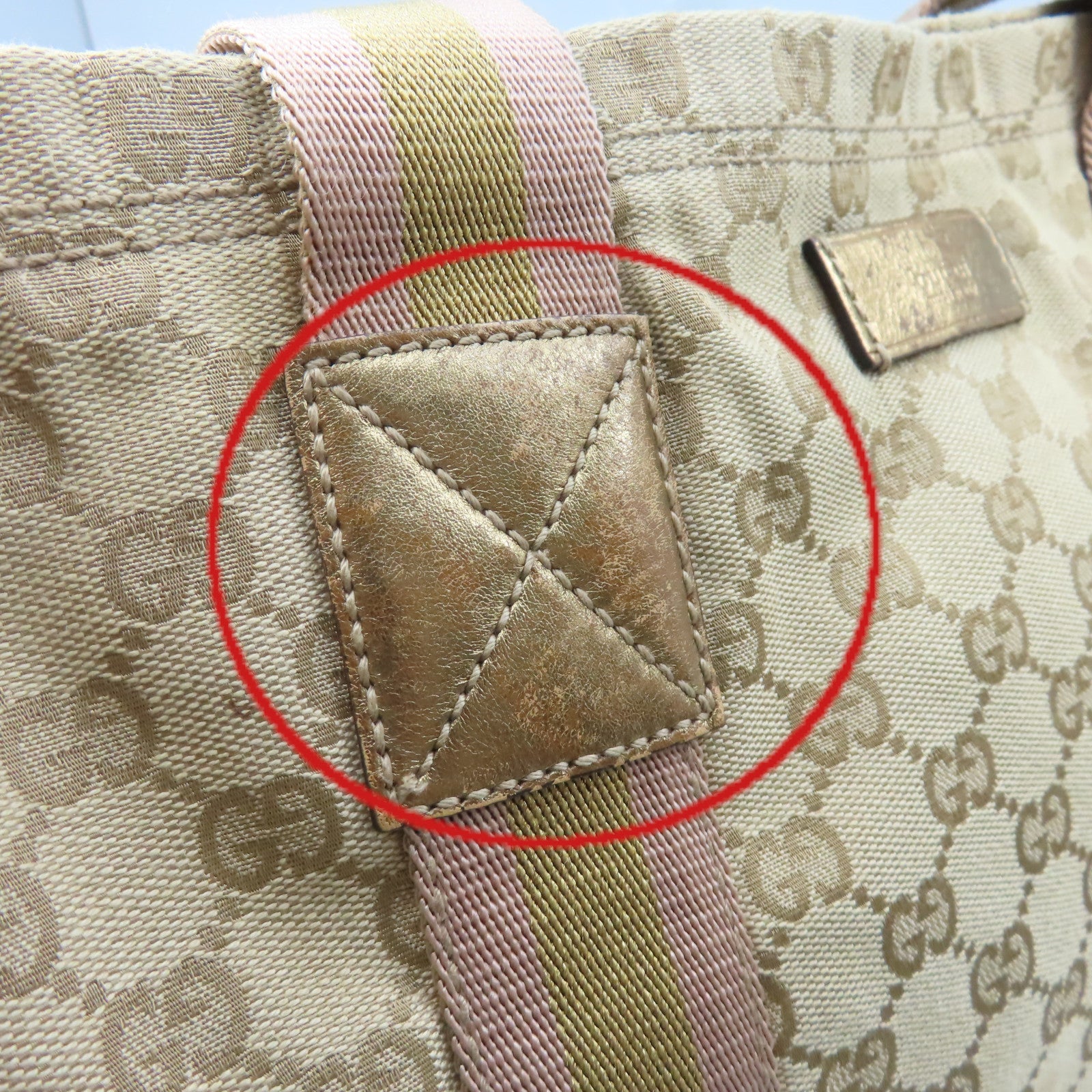 GUCCI 【激減優惠】GG帆布Tote Bag手挽袋啡色/杏色