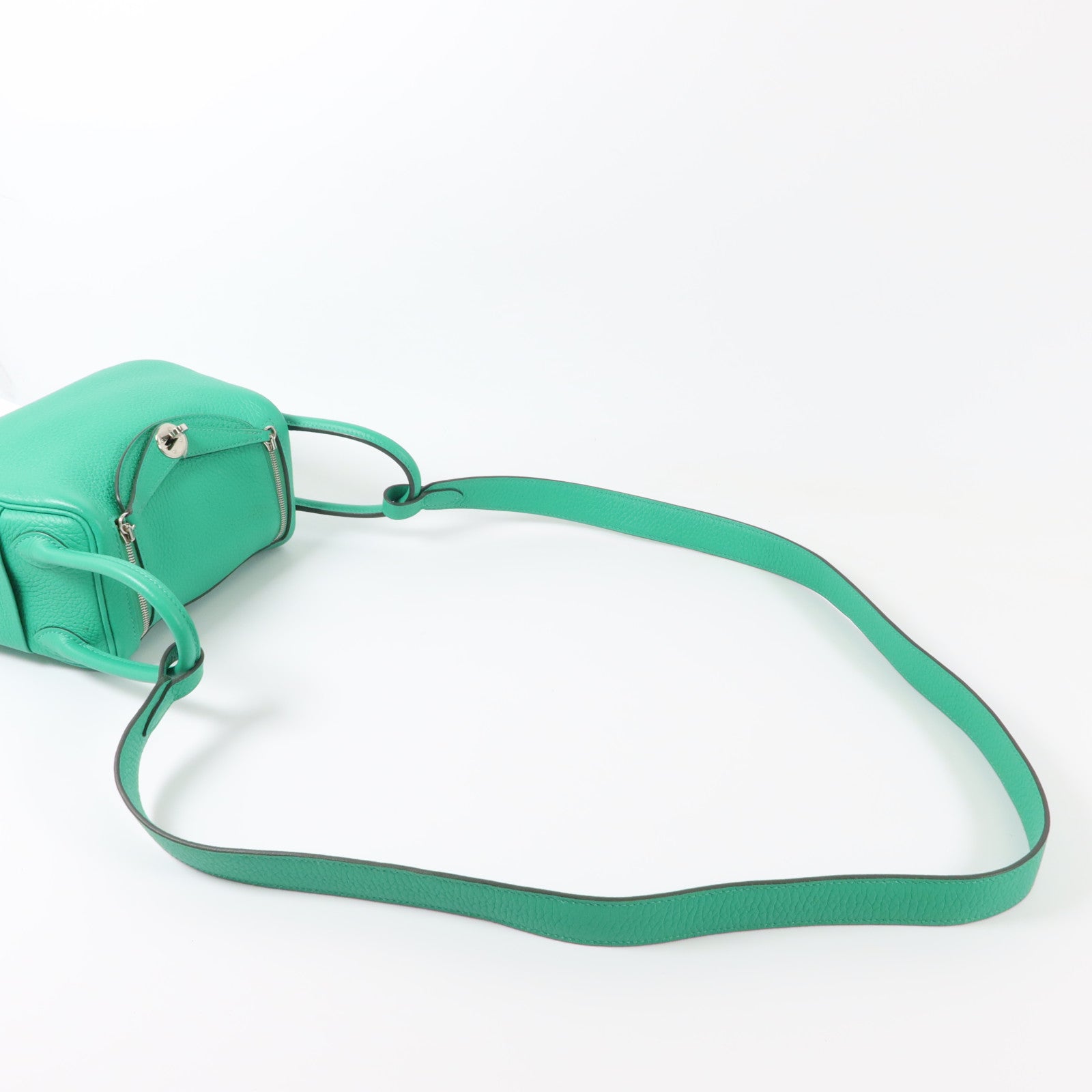 HERMES Clemence皮革Mini Lindy手挽肩背兩用袋Bambou